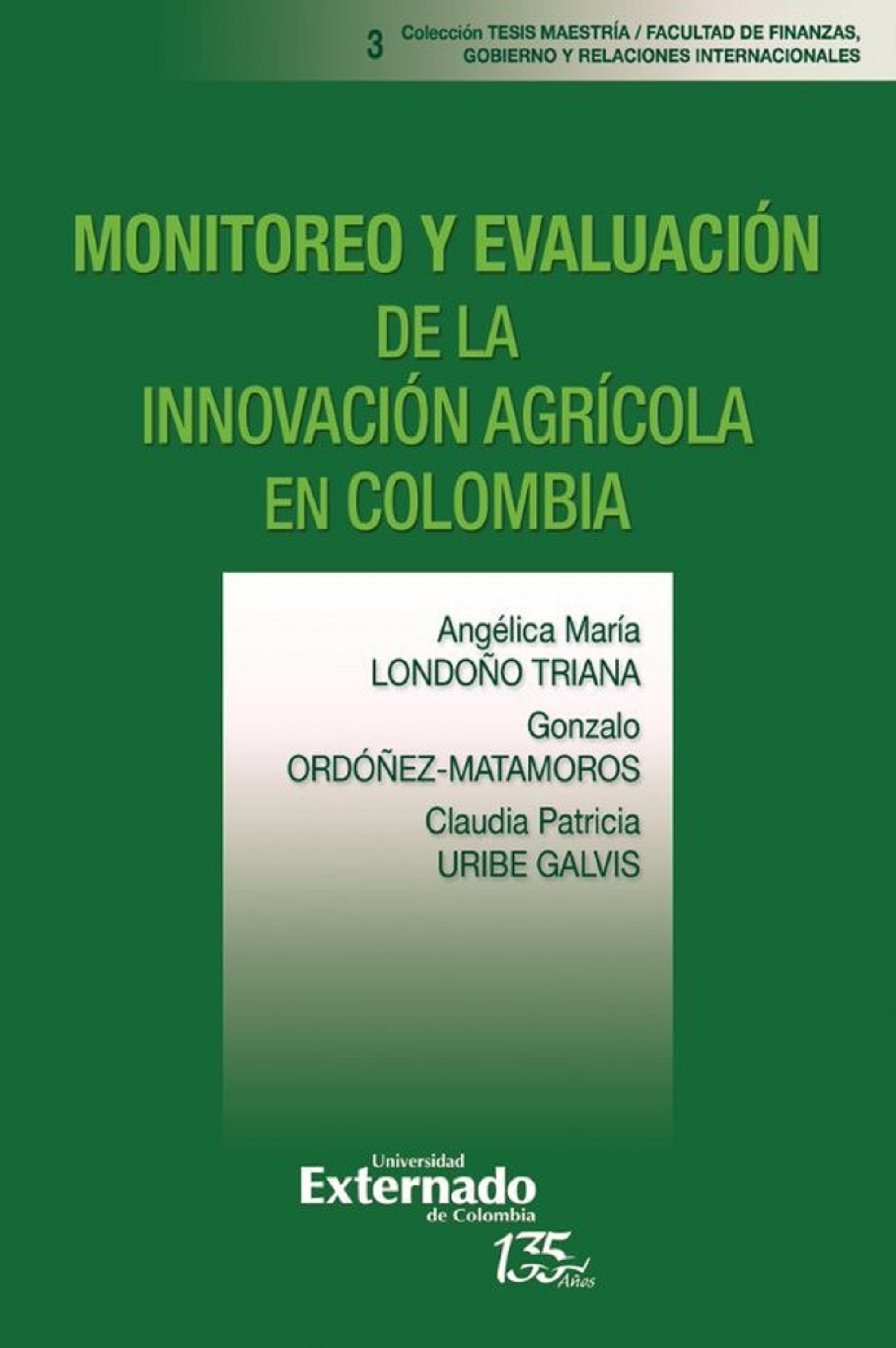 Обложка книги «Monitoreo y evaluación de la innovación agrícola en Colombia»