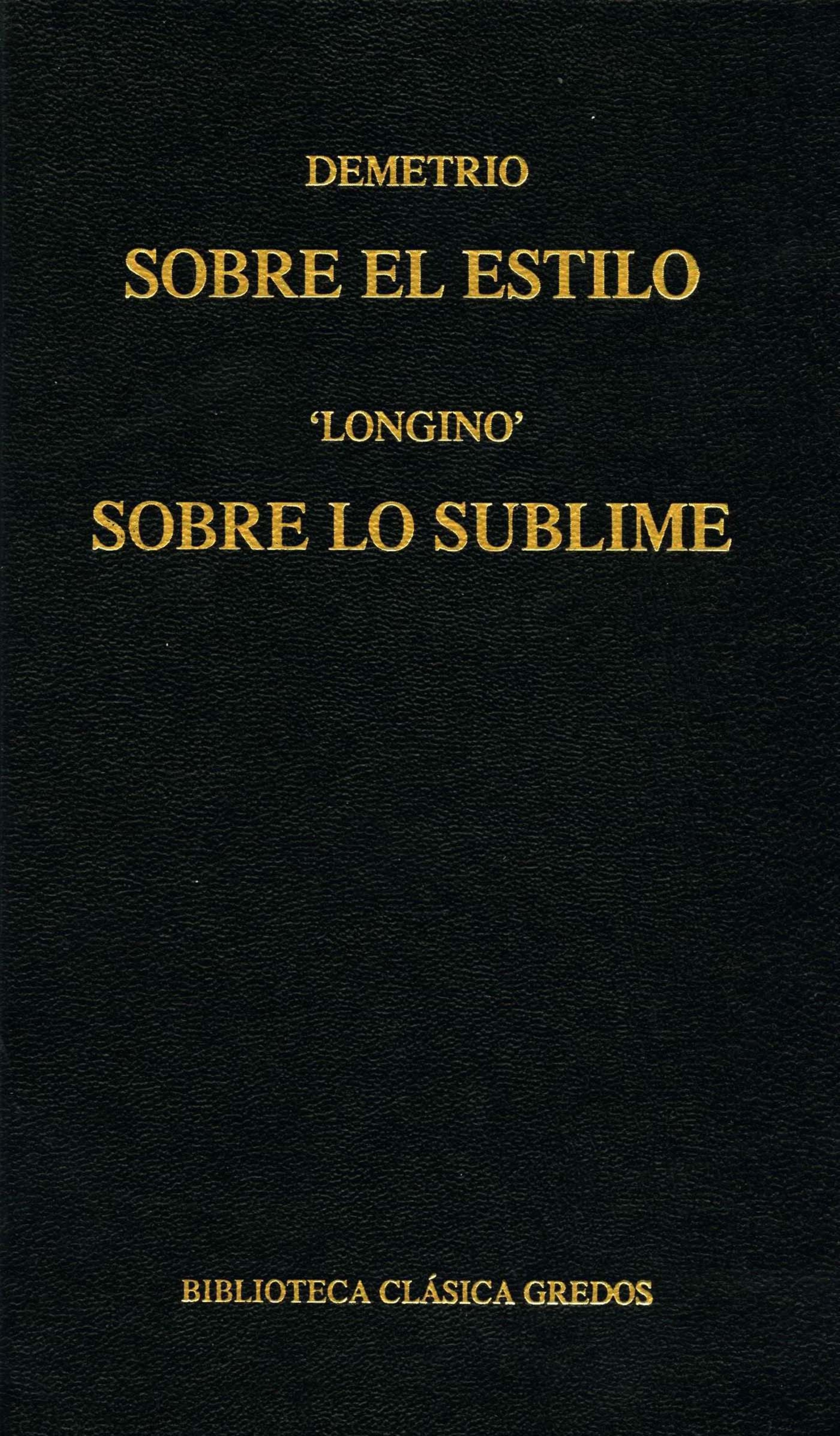 Обложка книги «Sobre el estilo. Sobre lo sublime»