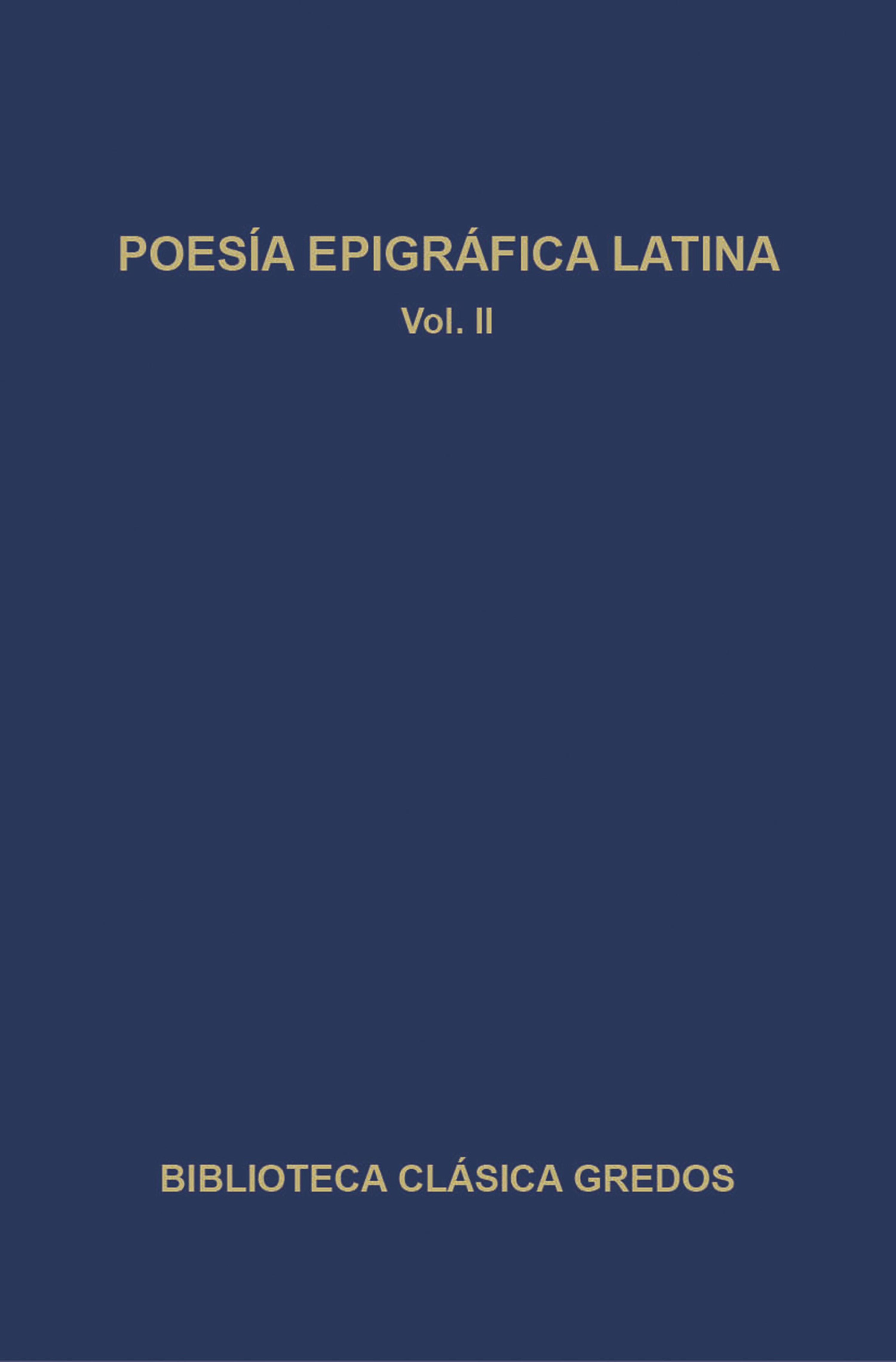 Обложка книги «Poesía epigráfica latina II»