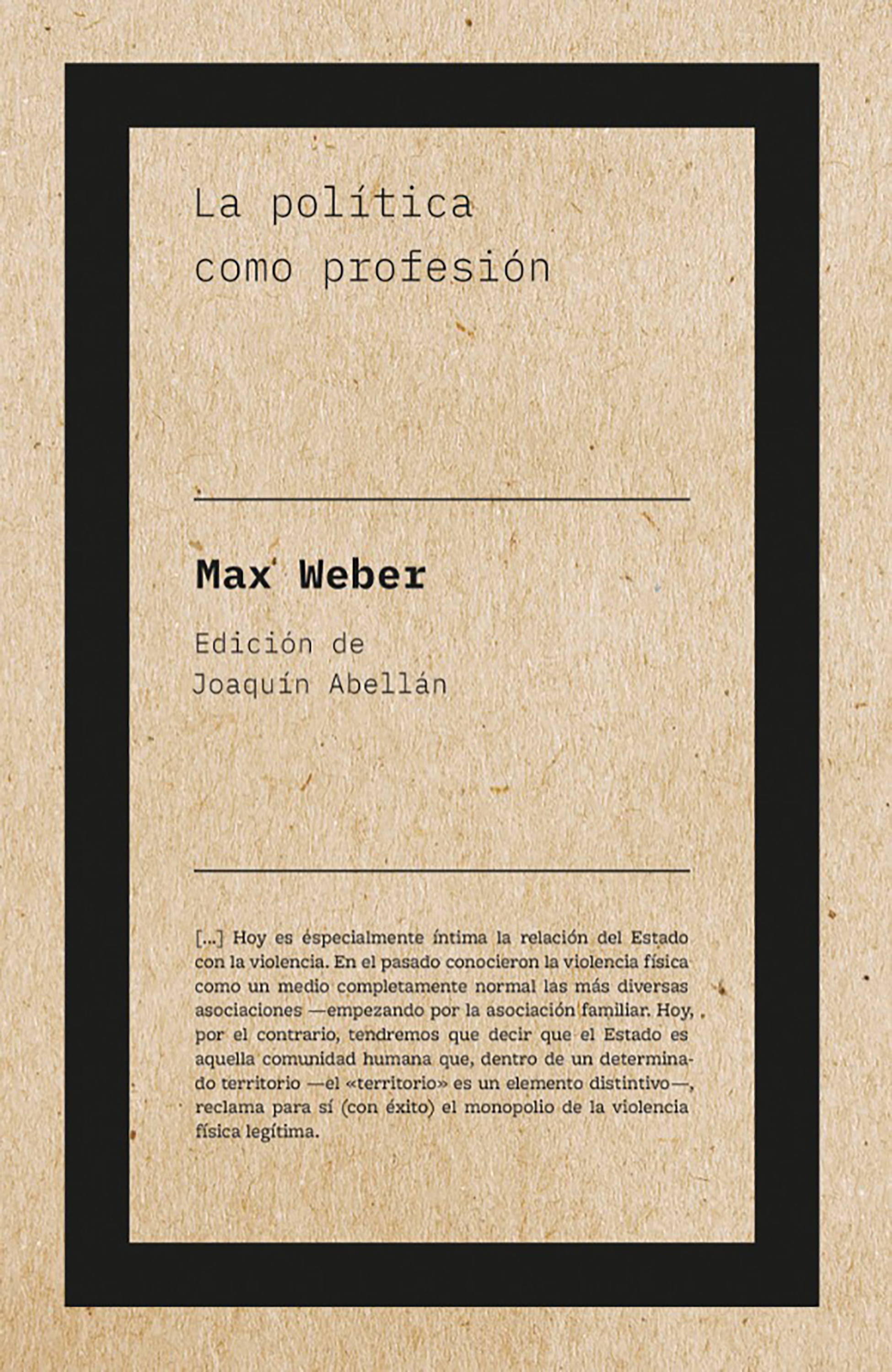 Обложка книги «La política como profesión»