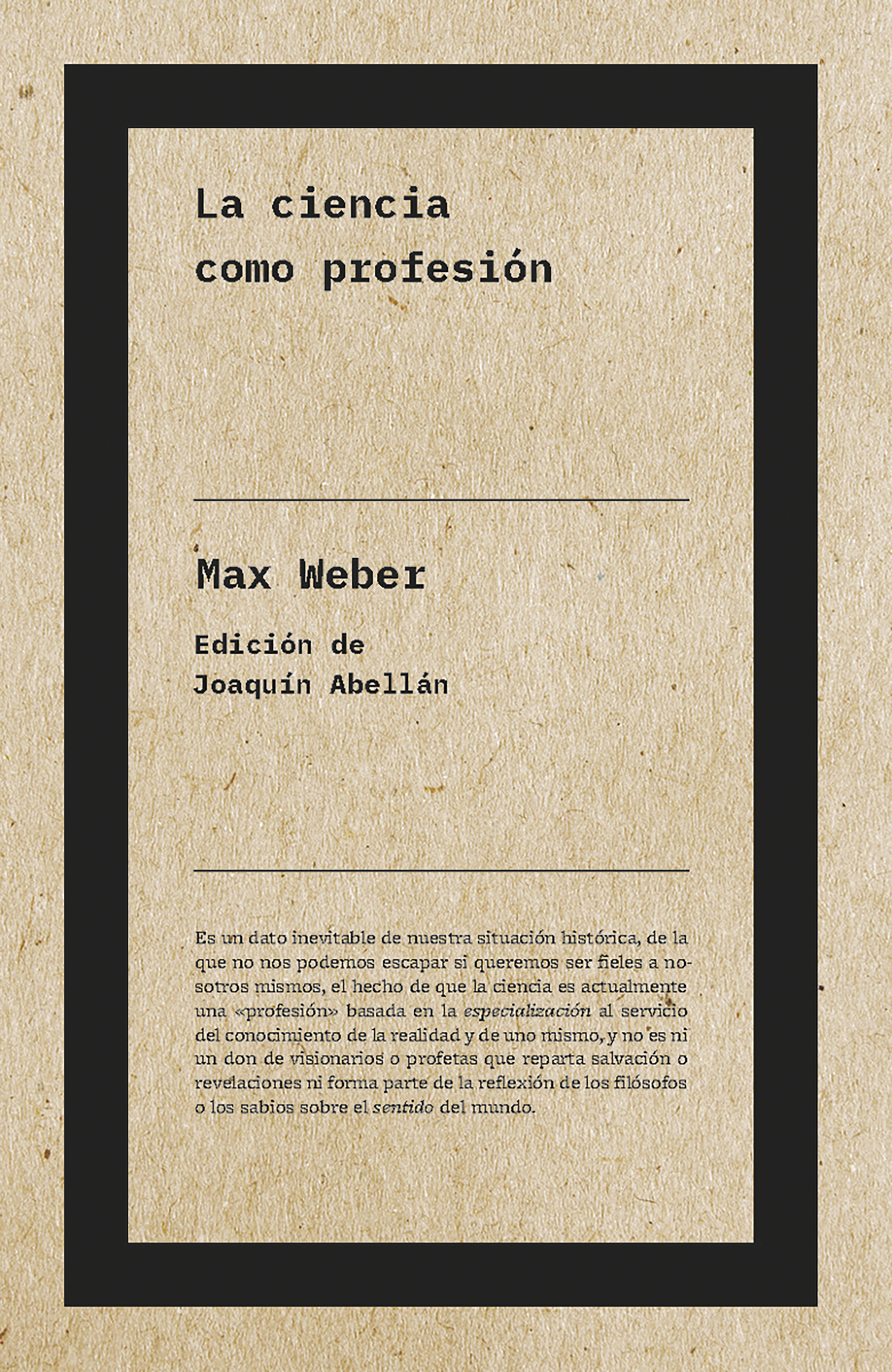 Обложка книги «La ciencia como profesión»