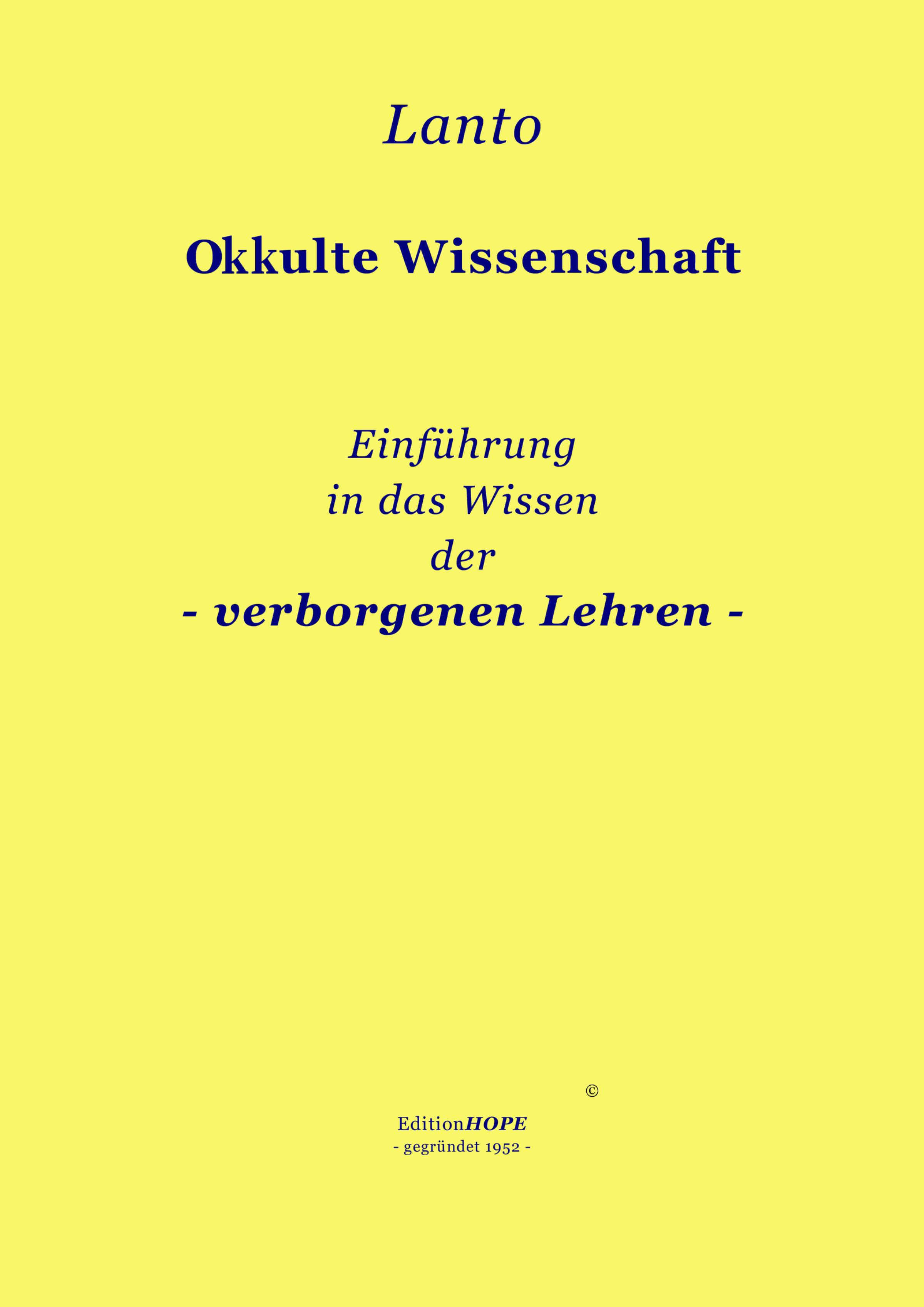 Обложка книги «Occulte Wissenschaft»