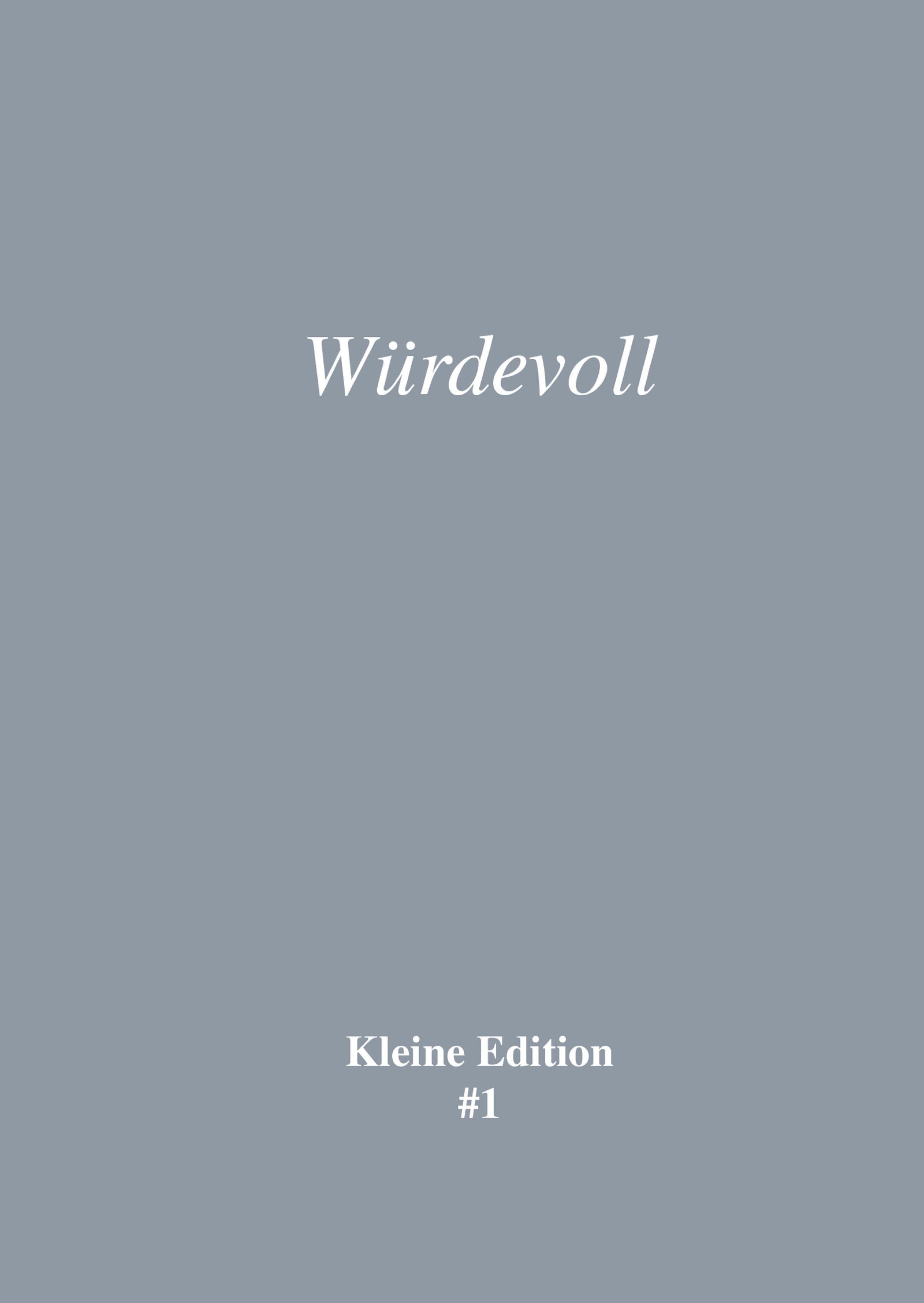 Обложка книги «Würdevoll»