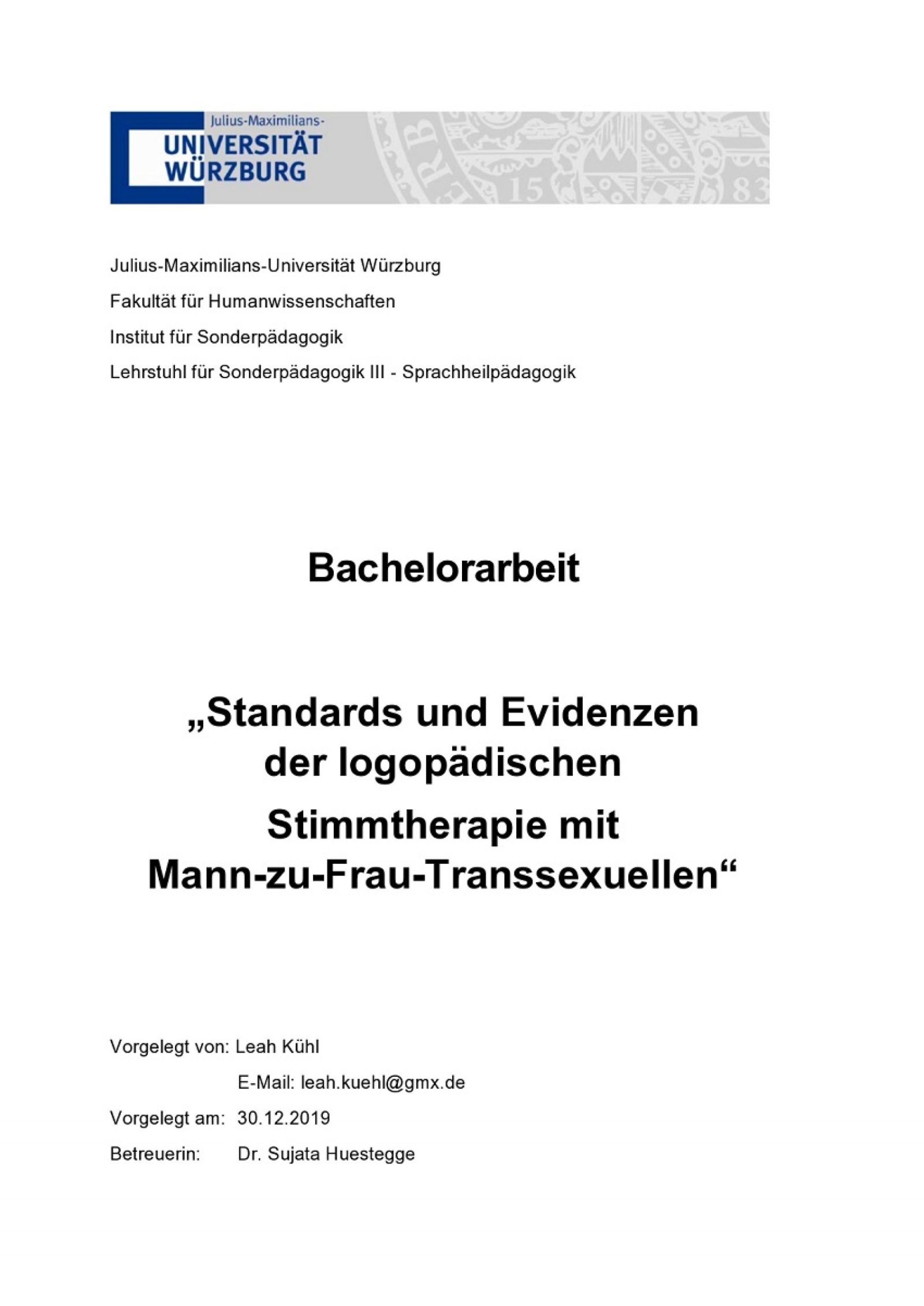 Обложка книги «Standards und Evidenzen der logopädischen Stimmtherapie mit Mann-zu-Frau-Transsexuellen»