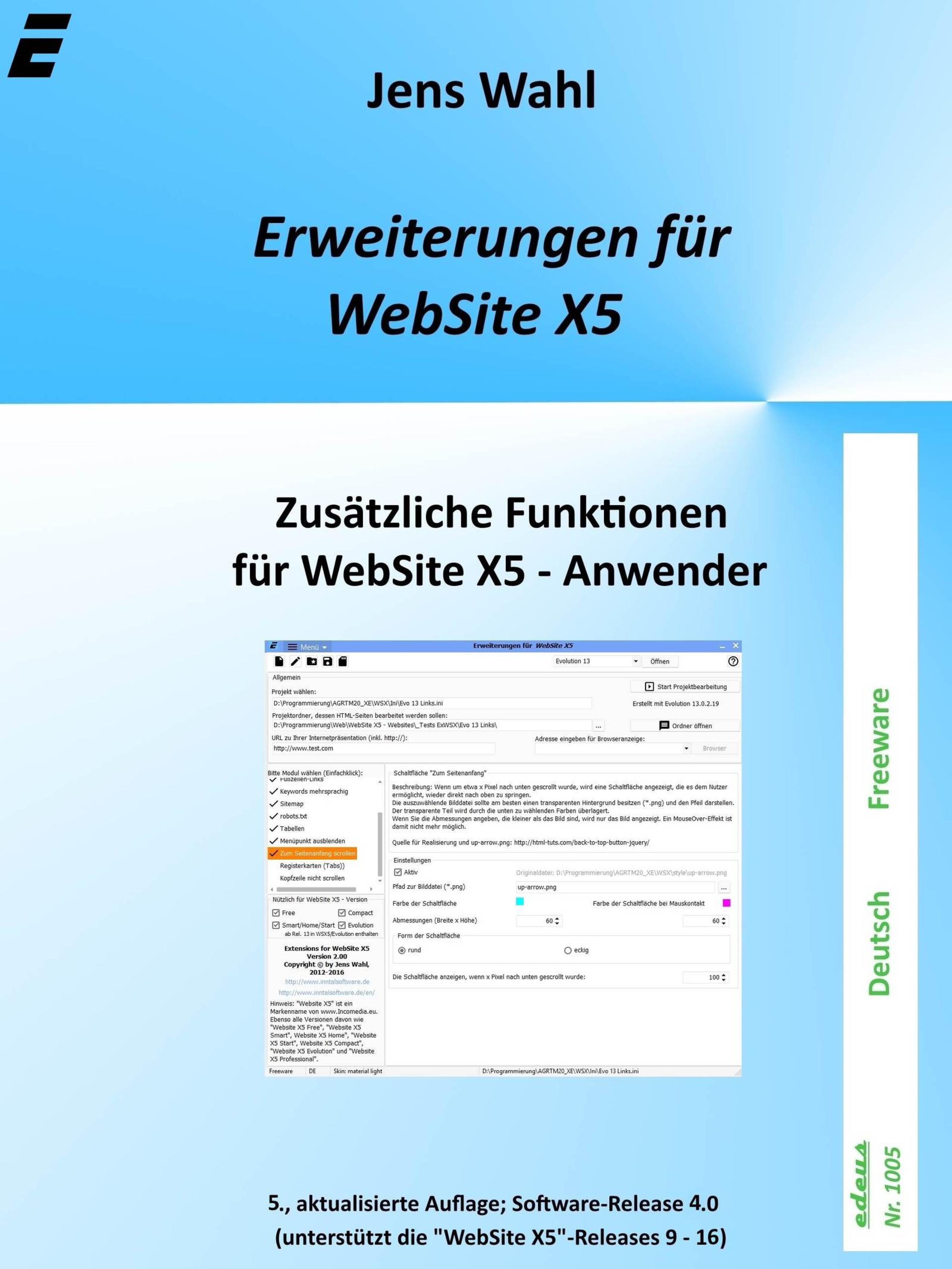 Обложка книги «Erweiterungen für WebSite X5»