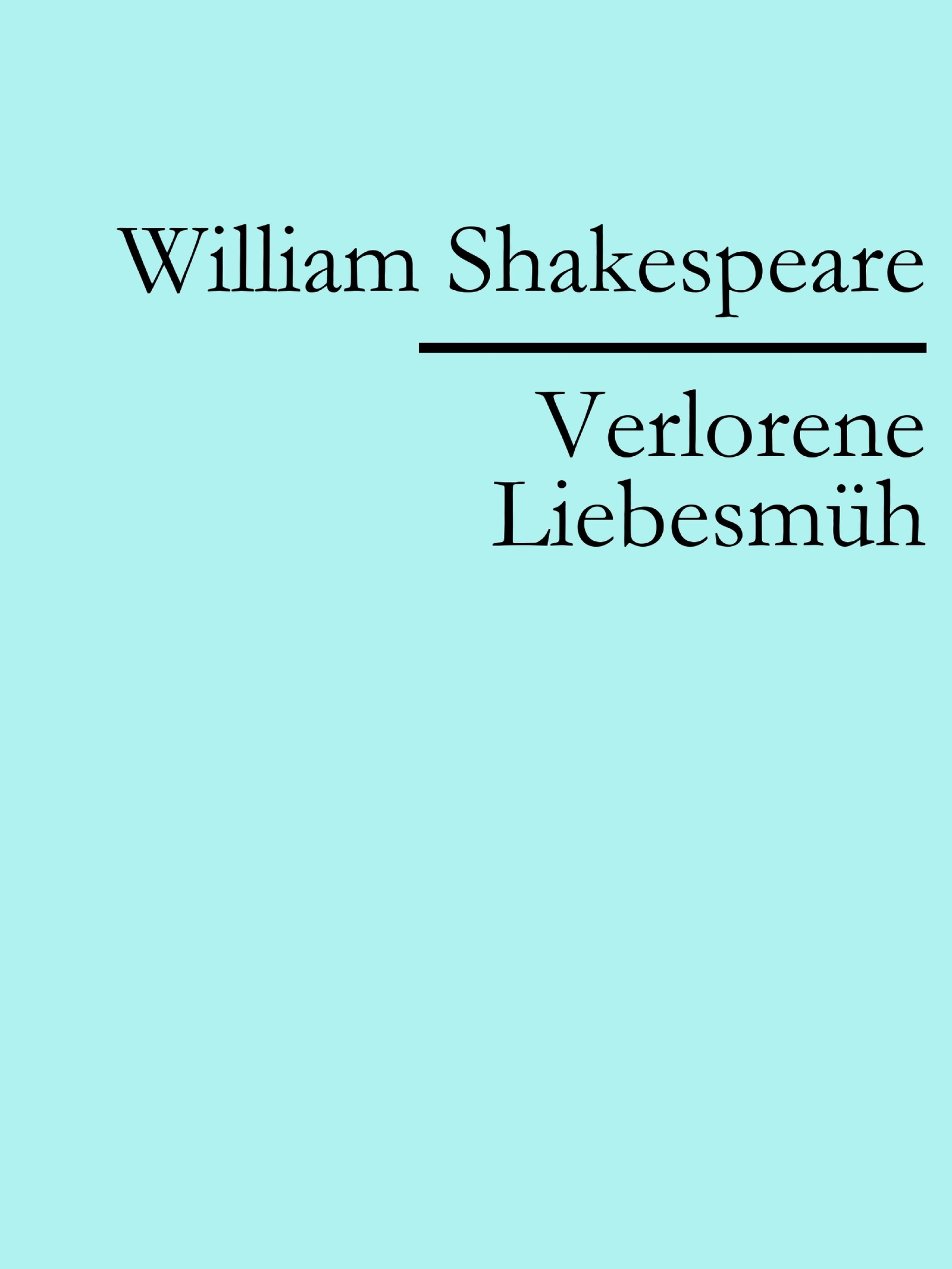Обложка книги «Verlorene Liebesmüh»