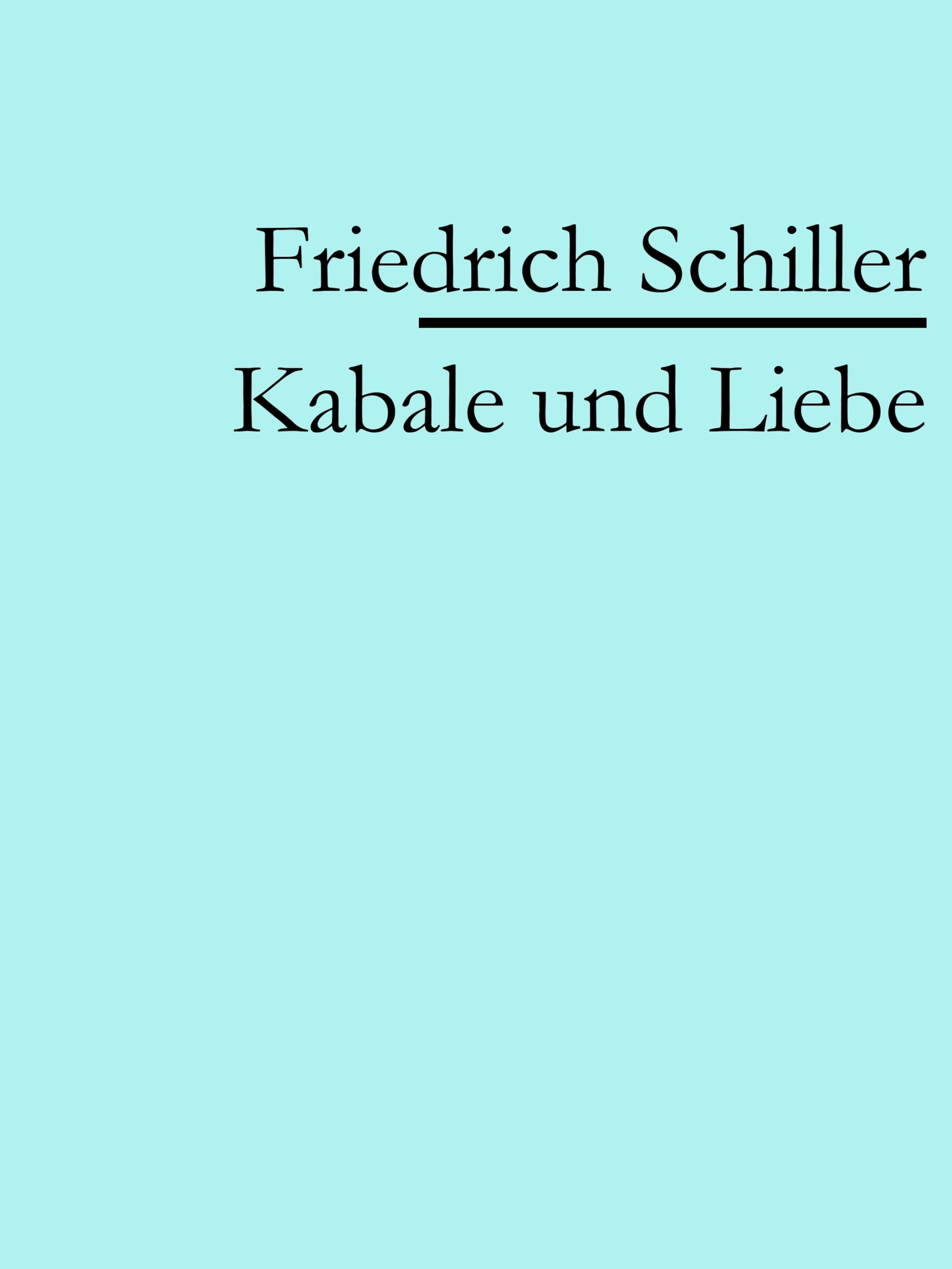 Обложка книги «Kabale und Liebe»