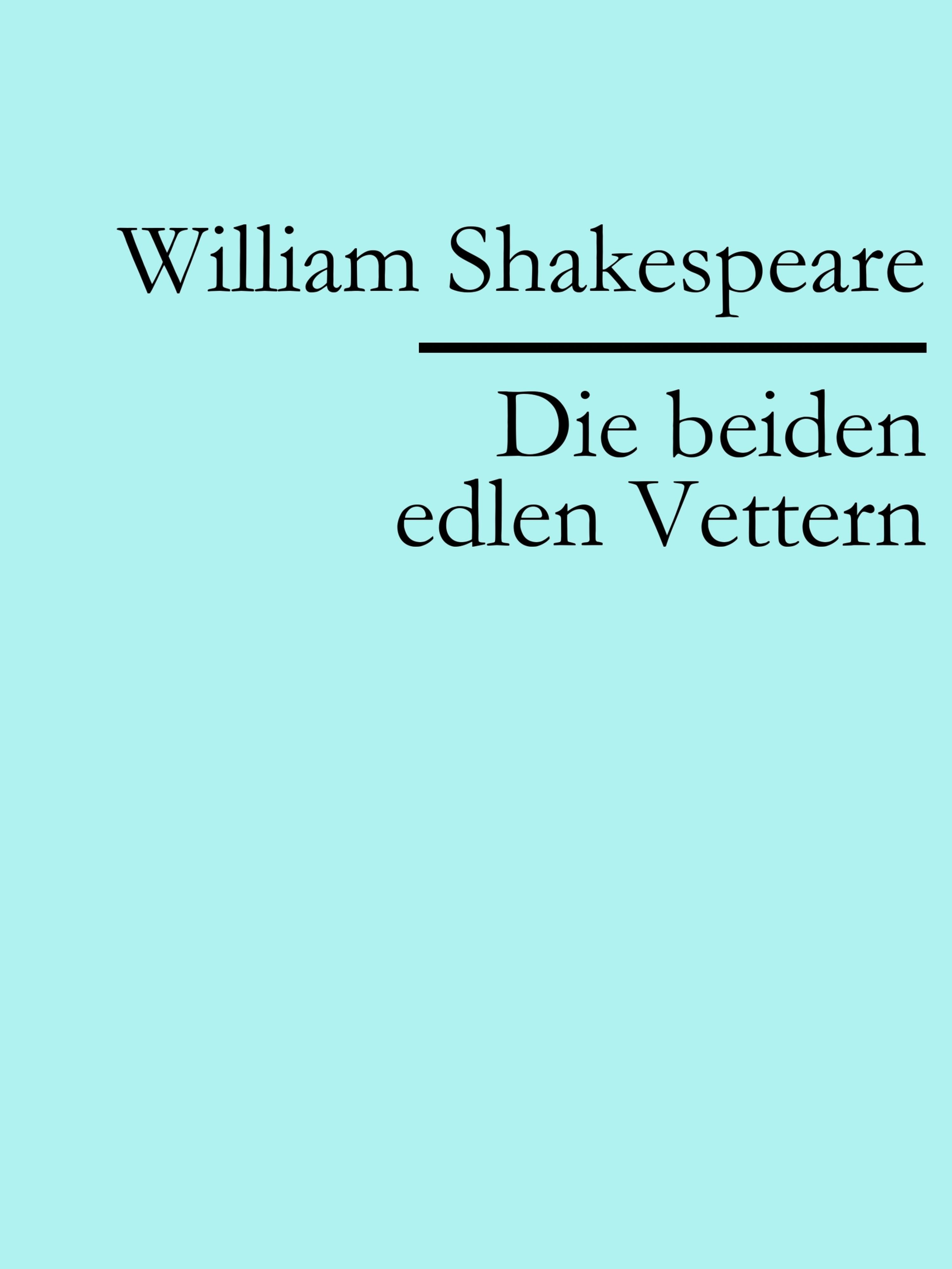 Обложка книги «Die beiden edlen Vettern»