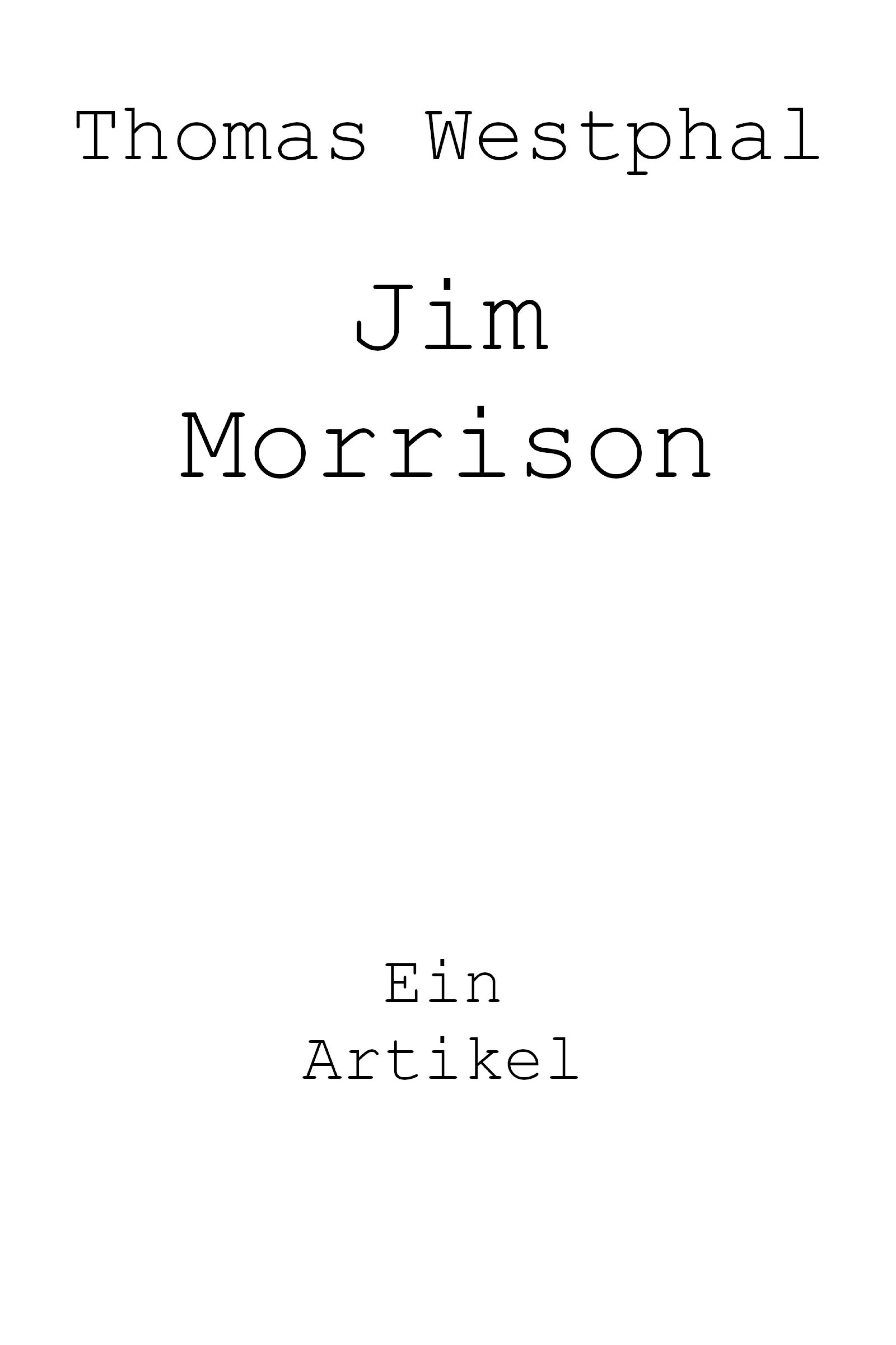 Обложка книги «Jim Morrison»