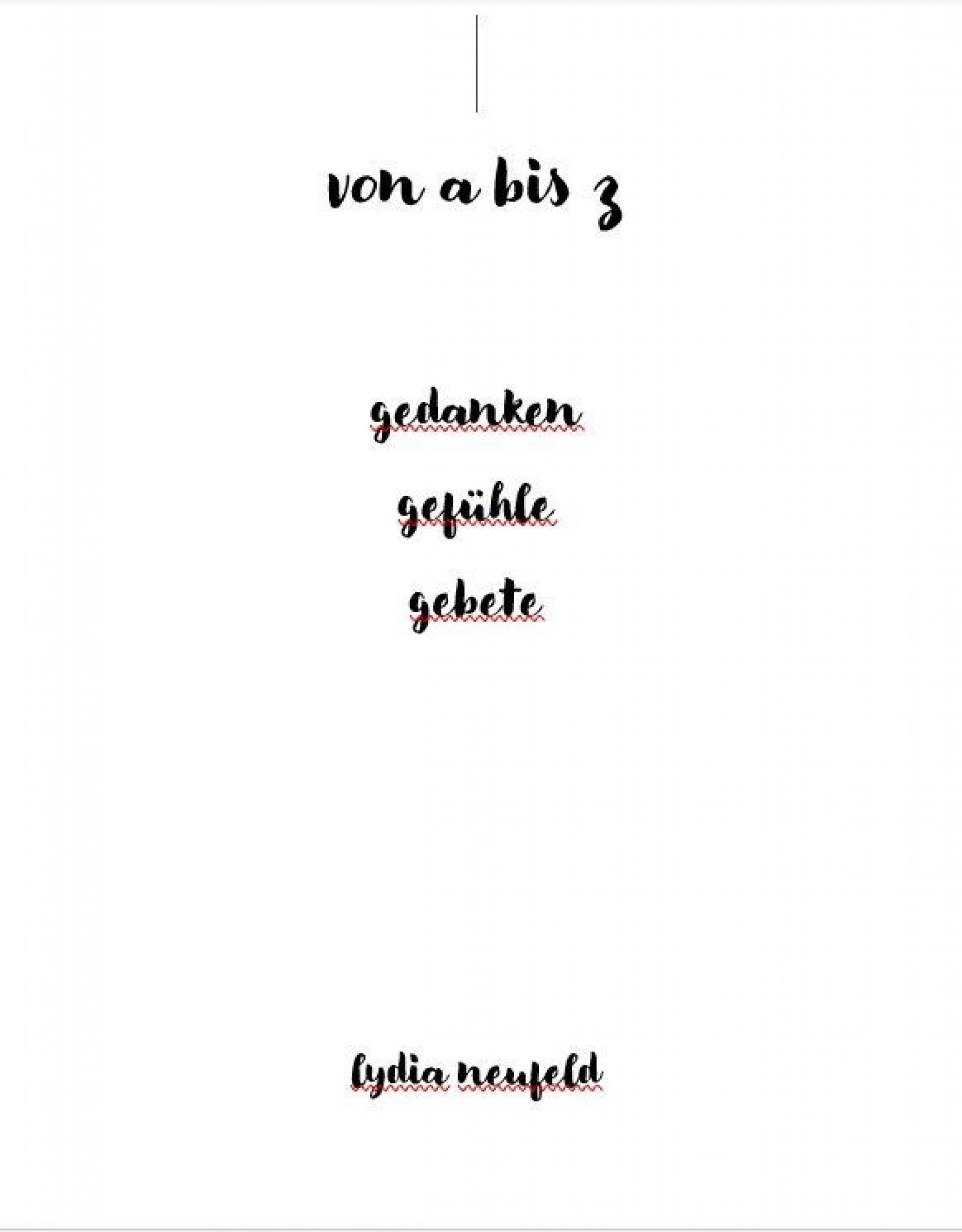 Обложка книги «von a bis z gedanken gefühle gebete»