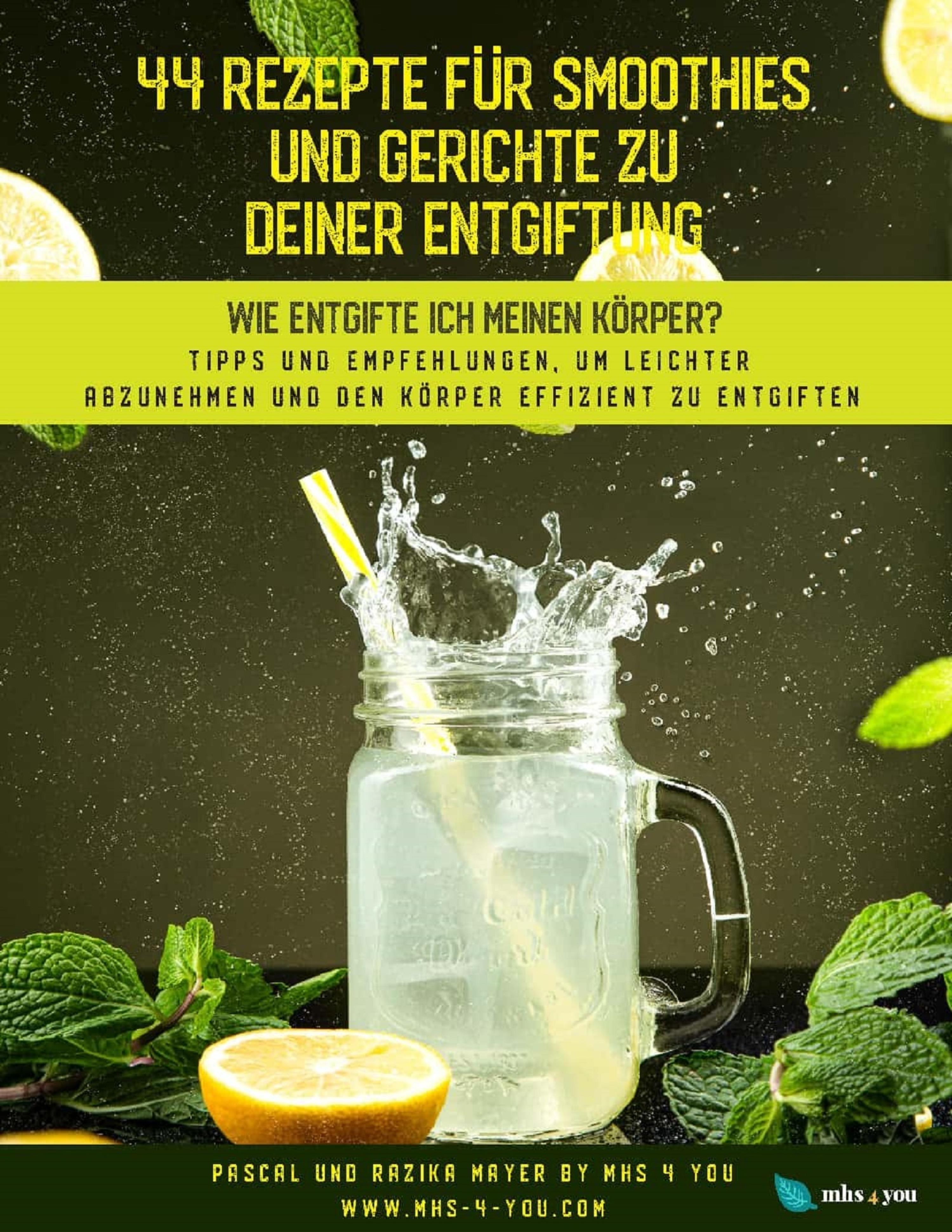 Обложка книги «44 Rezepte für Smoothies und Gerichte zu deiner Entgiftung»