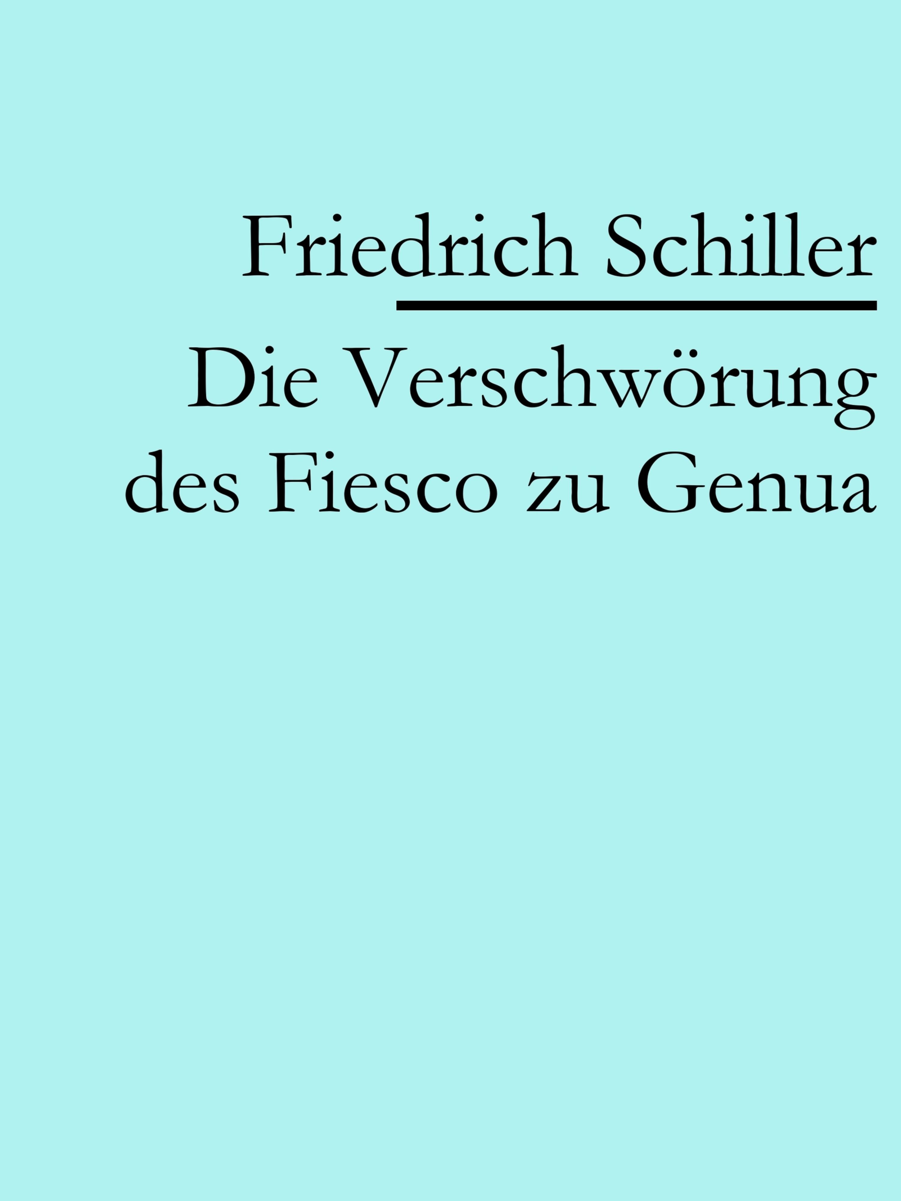 Обложка книги «Die Verschwörung des Fiesco zu Genua»
