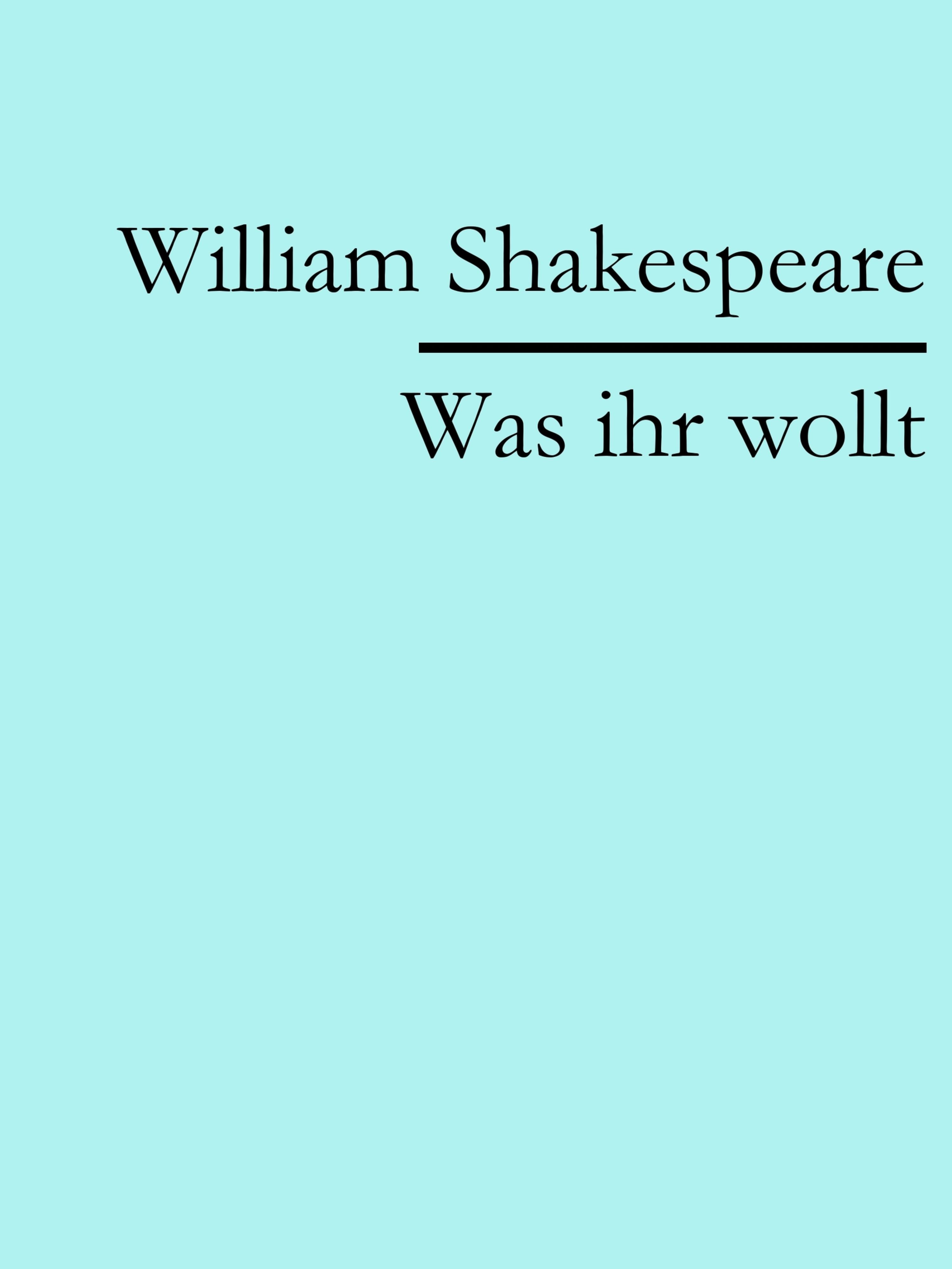 Обложка книги «Was ihr wollt»