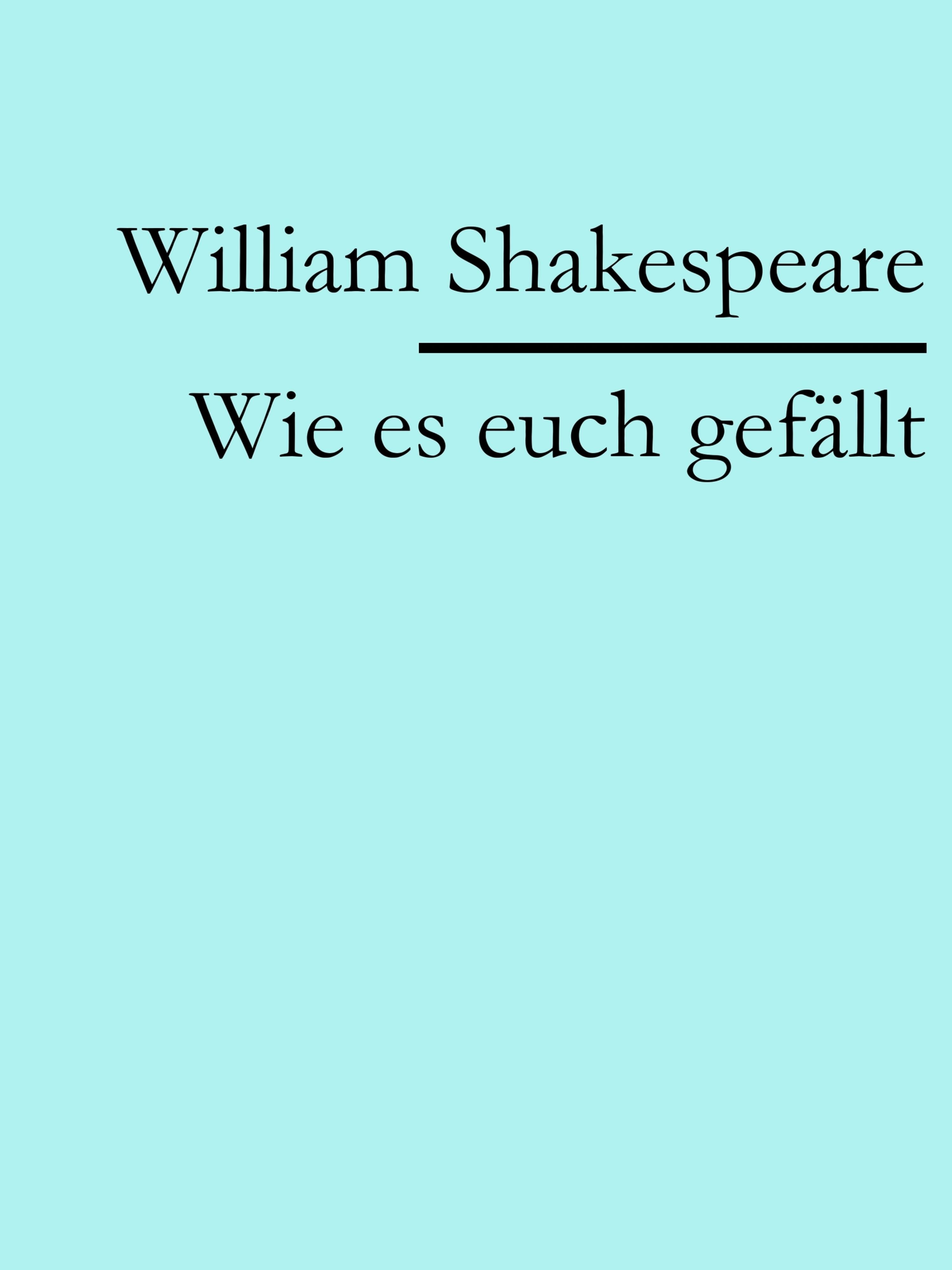 Обложка книги «Wie es euch gefällt»
