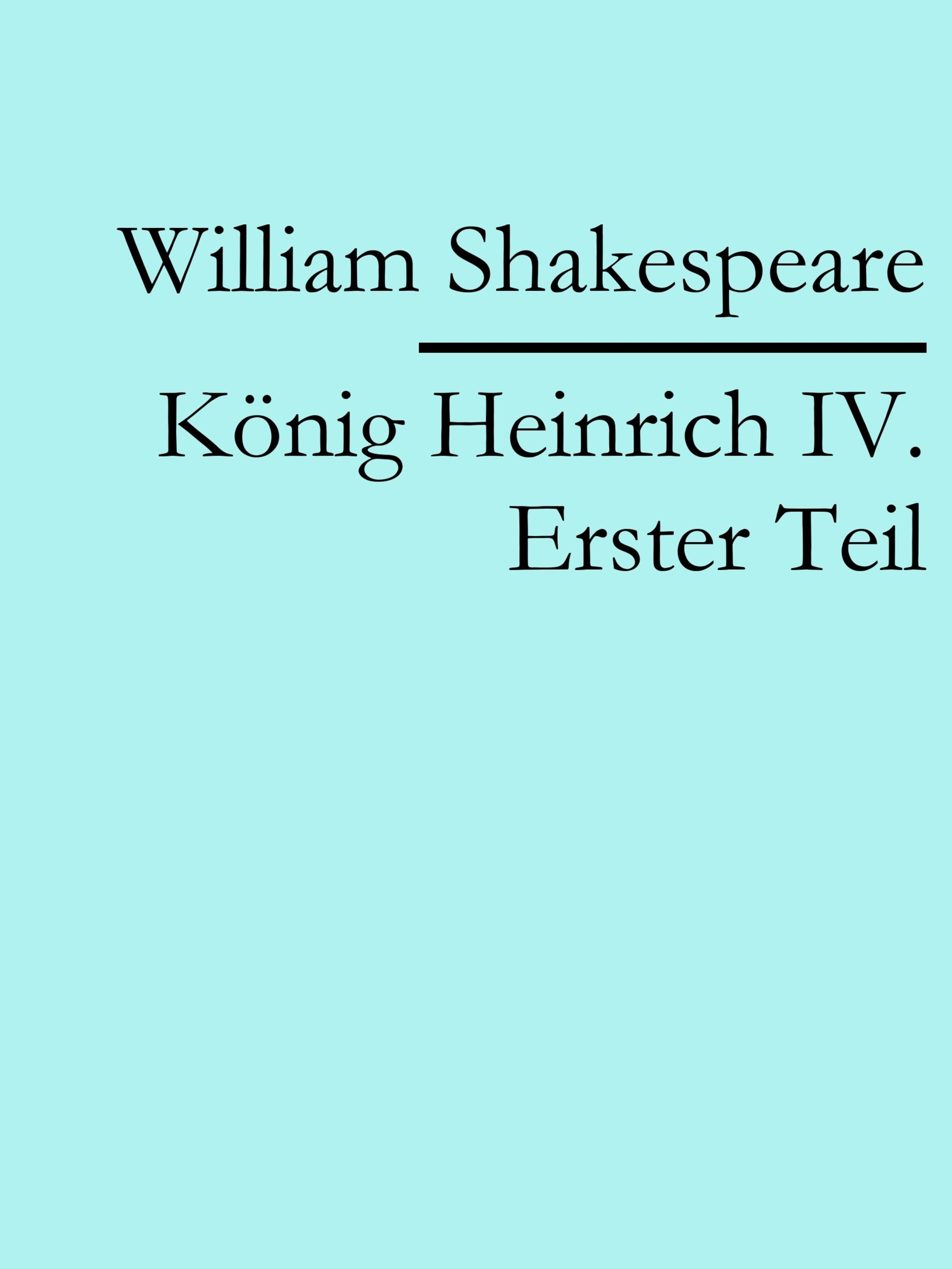 Обложка книги «König Heinrich IV. Erster Teil»