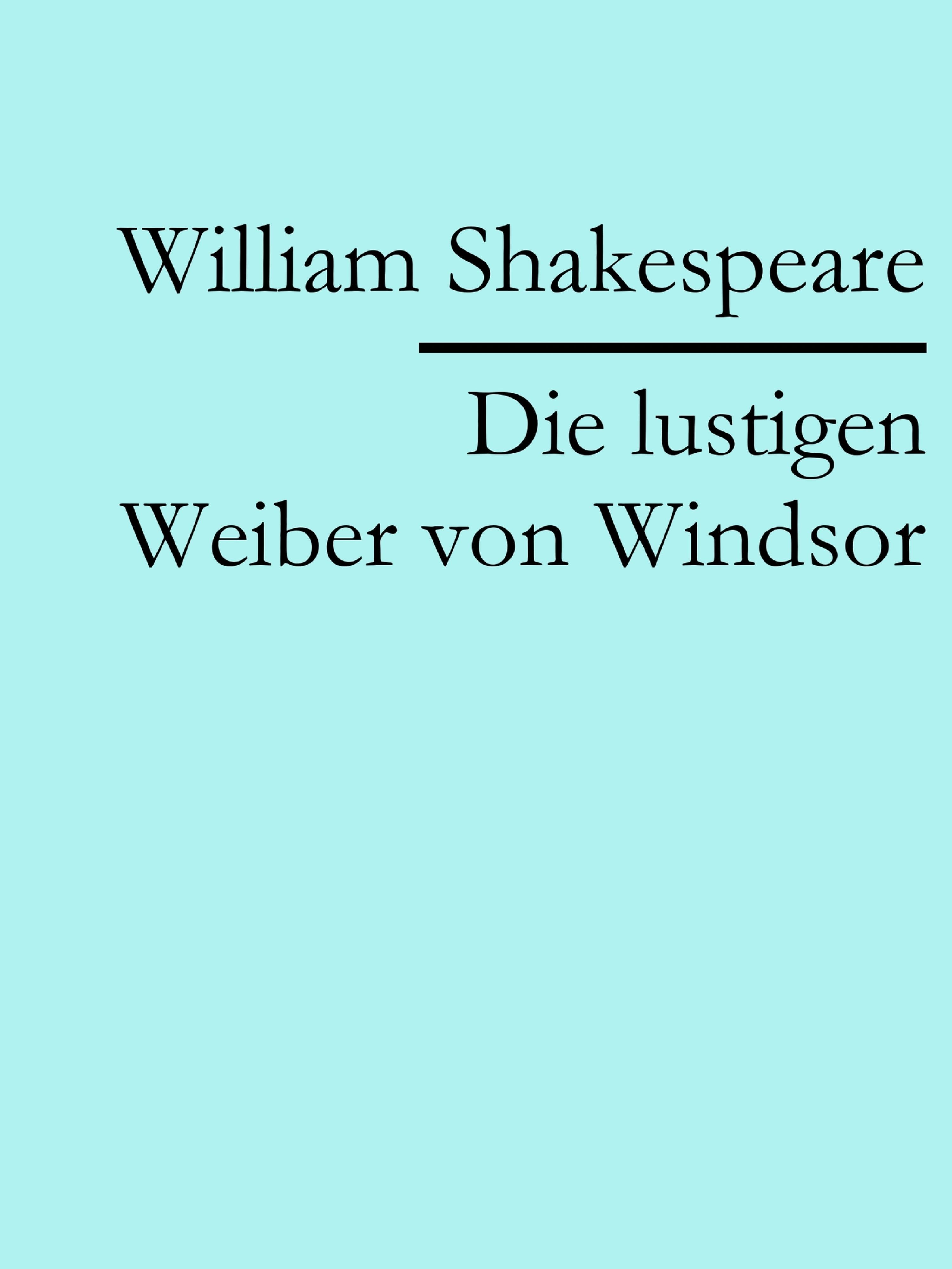 Обложка книги «Die lustigen Weiber von Windsor»