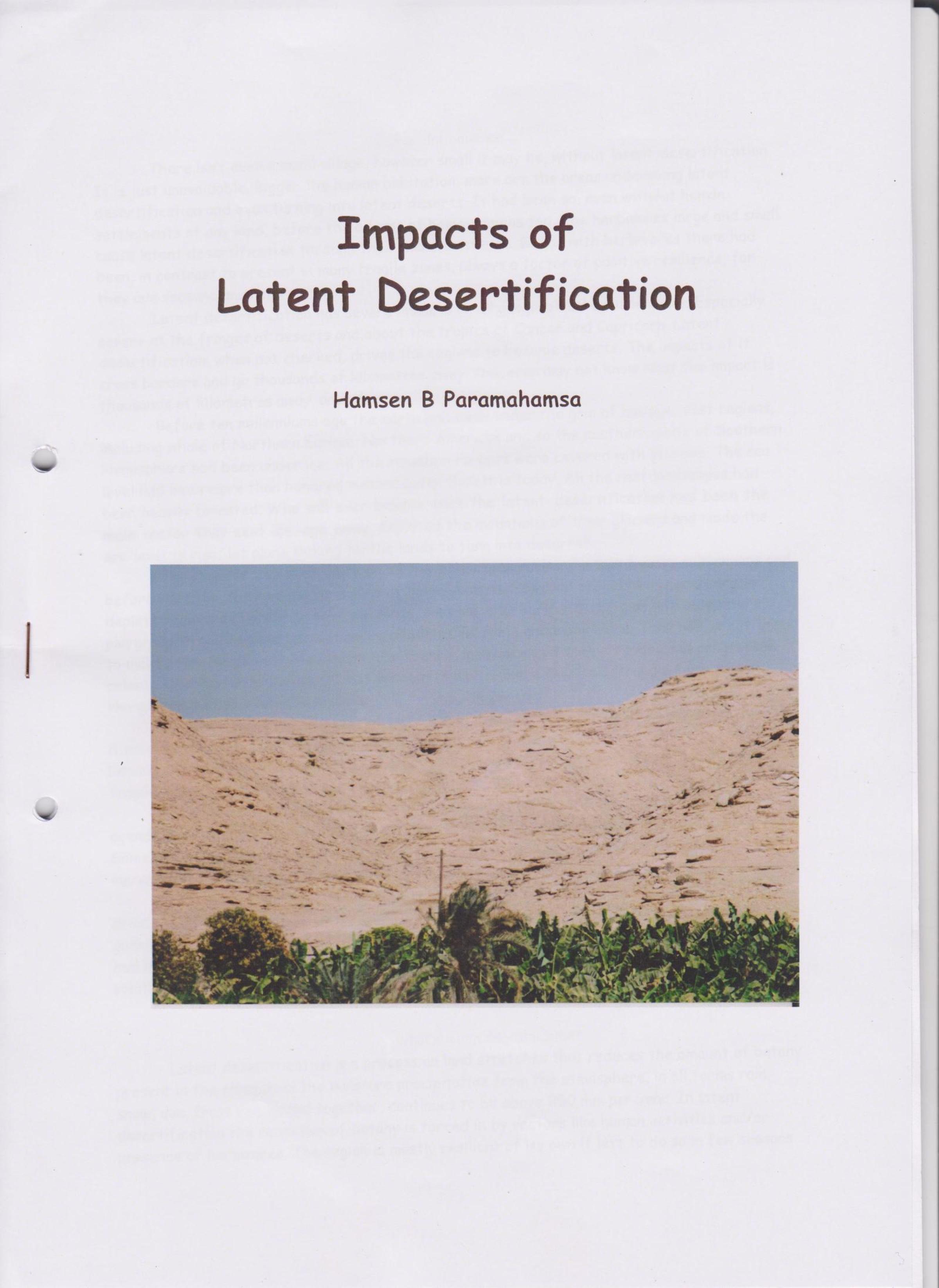 Обложка книги «Impacts of Latent Desertification»