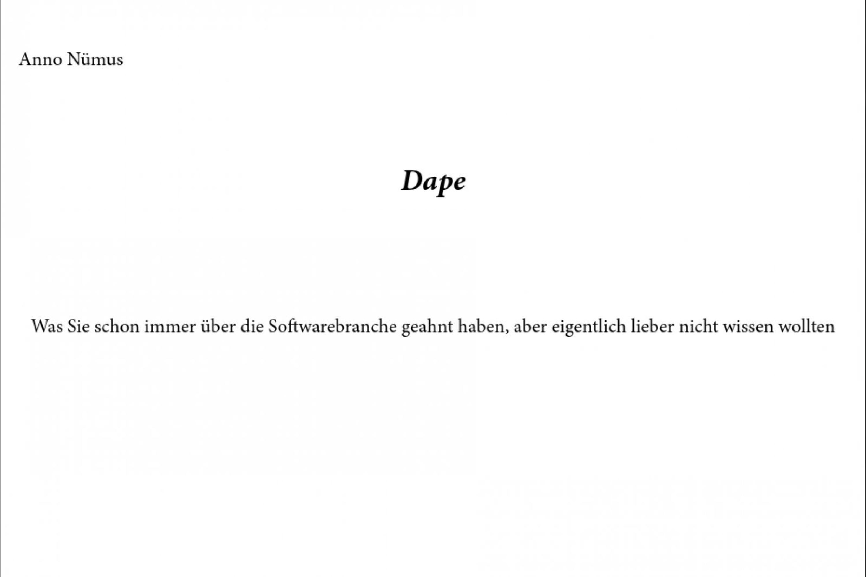 Обложка книги «Dape»