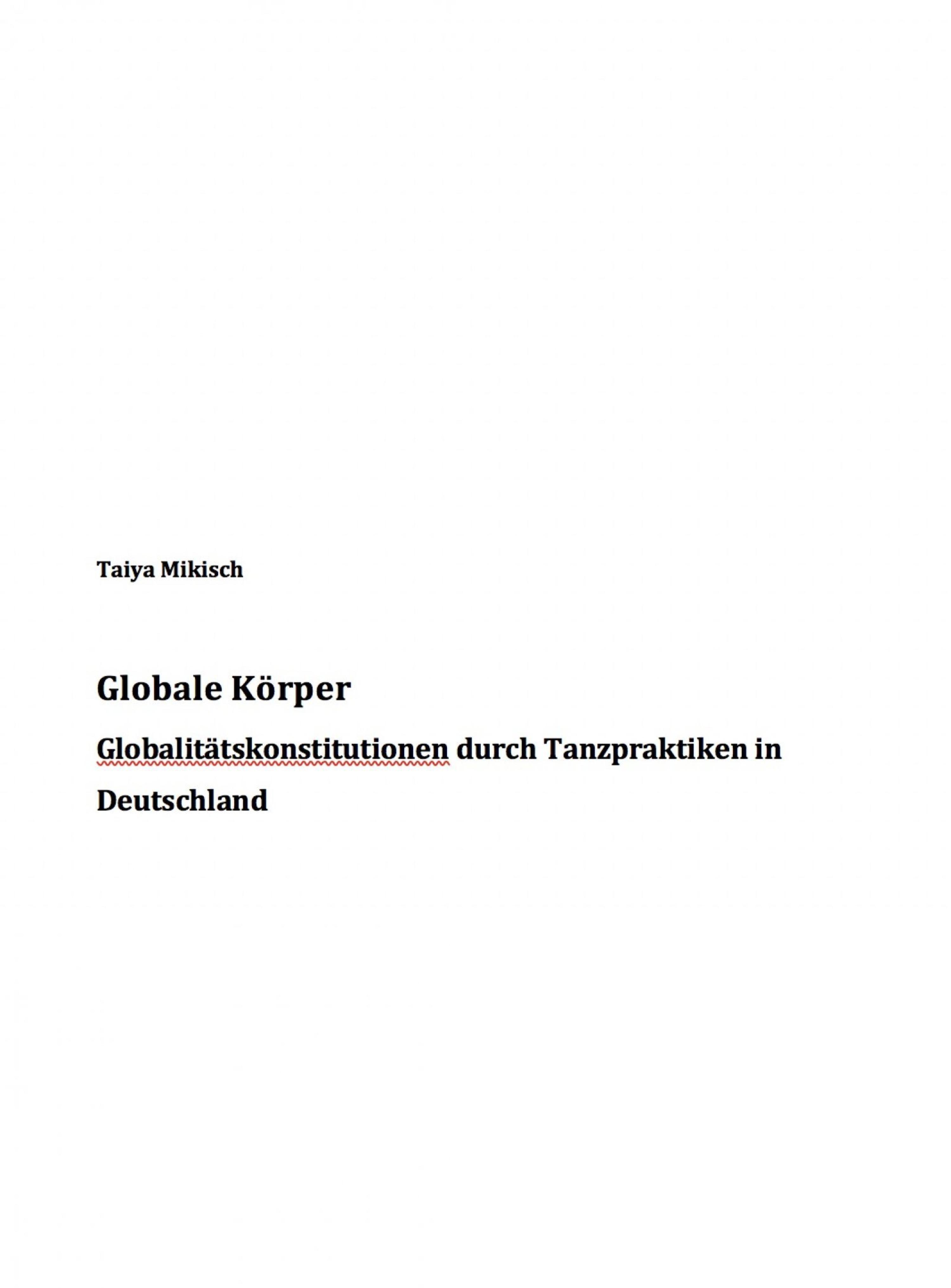 Обложка книги «Globale Körper»