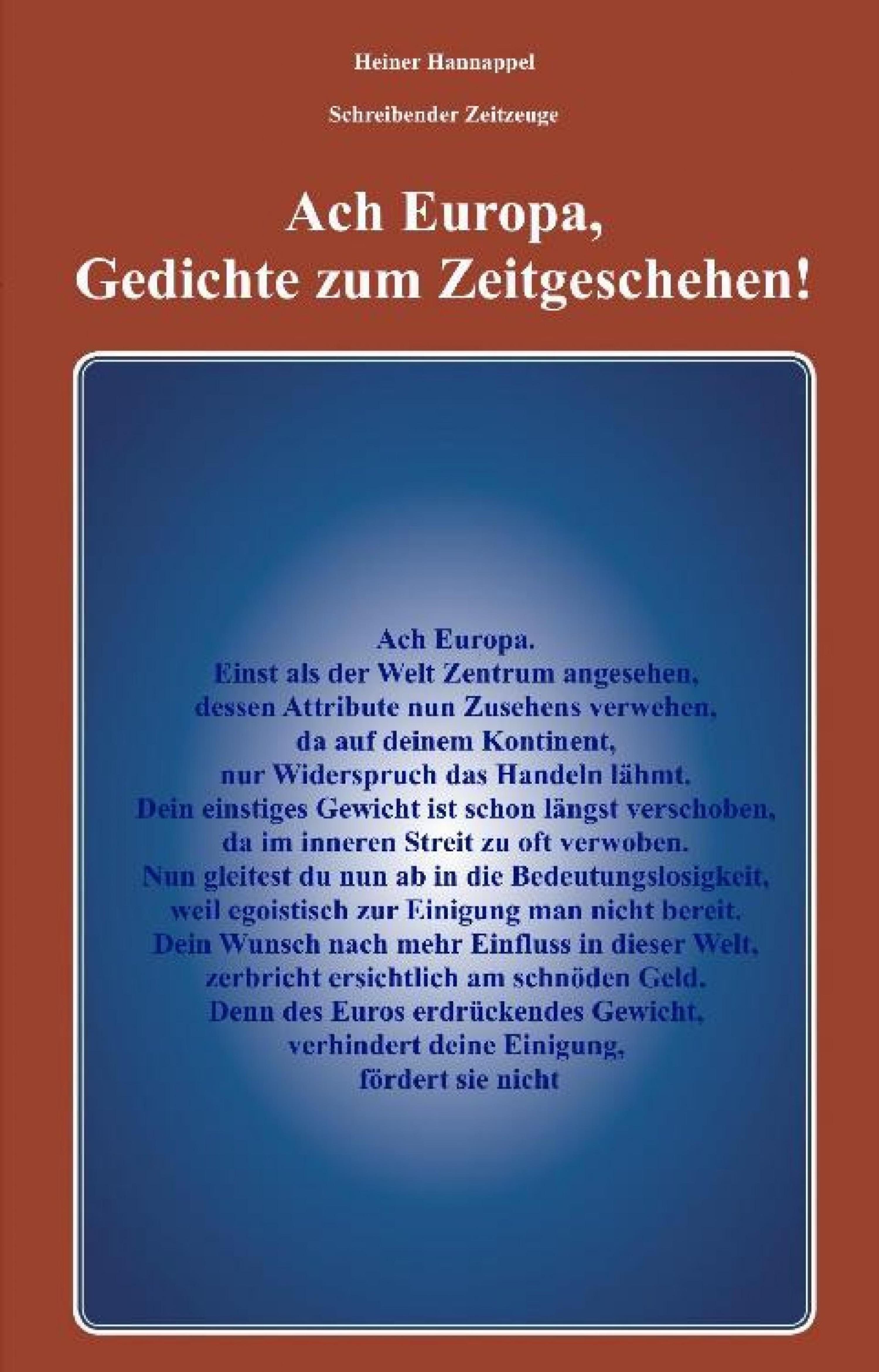 Обложка книги «Ach Europa,Gedichte zum Zeitgeschehen!»