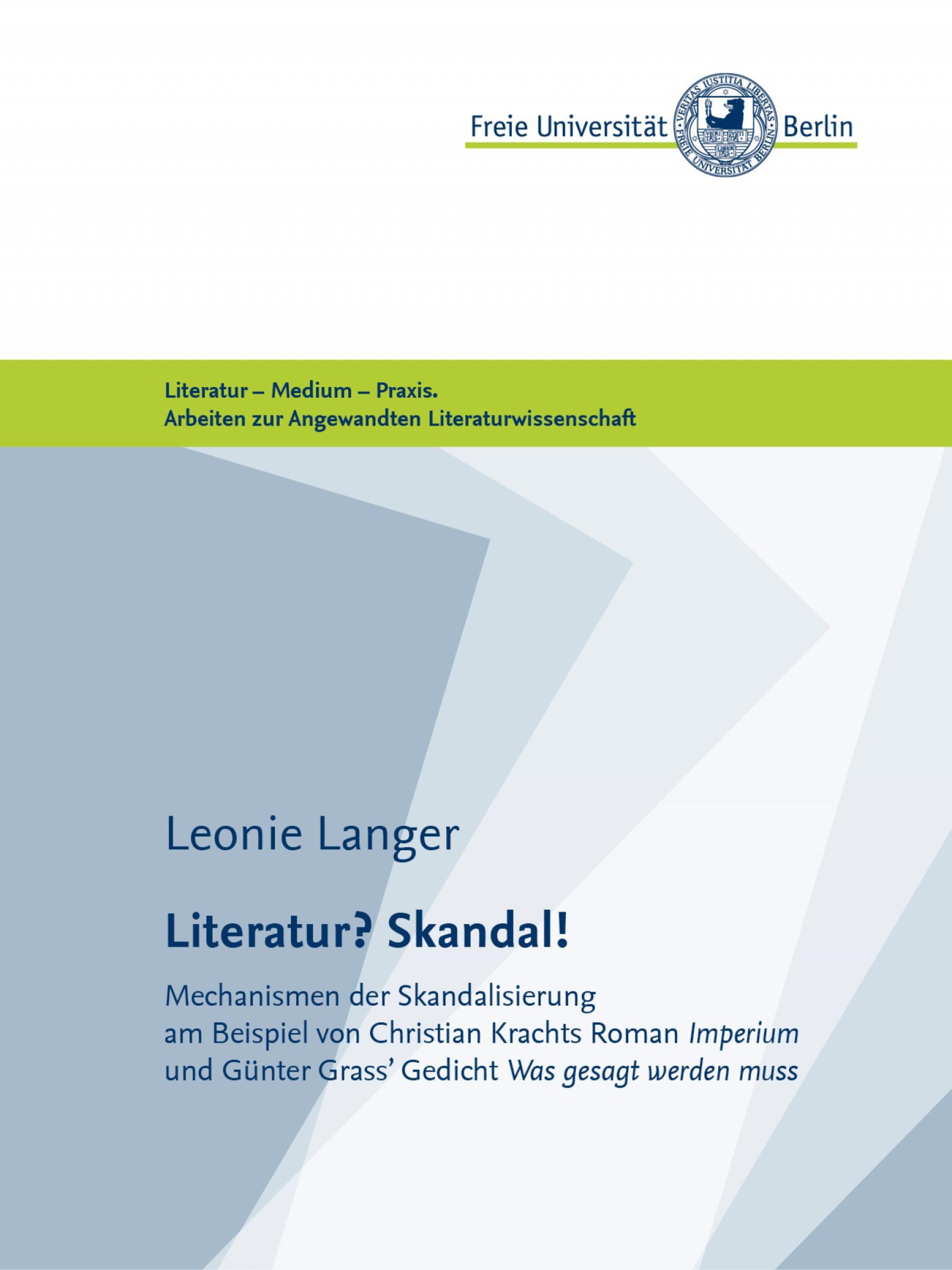 Обложка книги «Literatur? Skandal!»