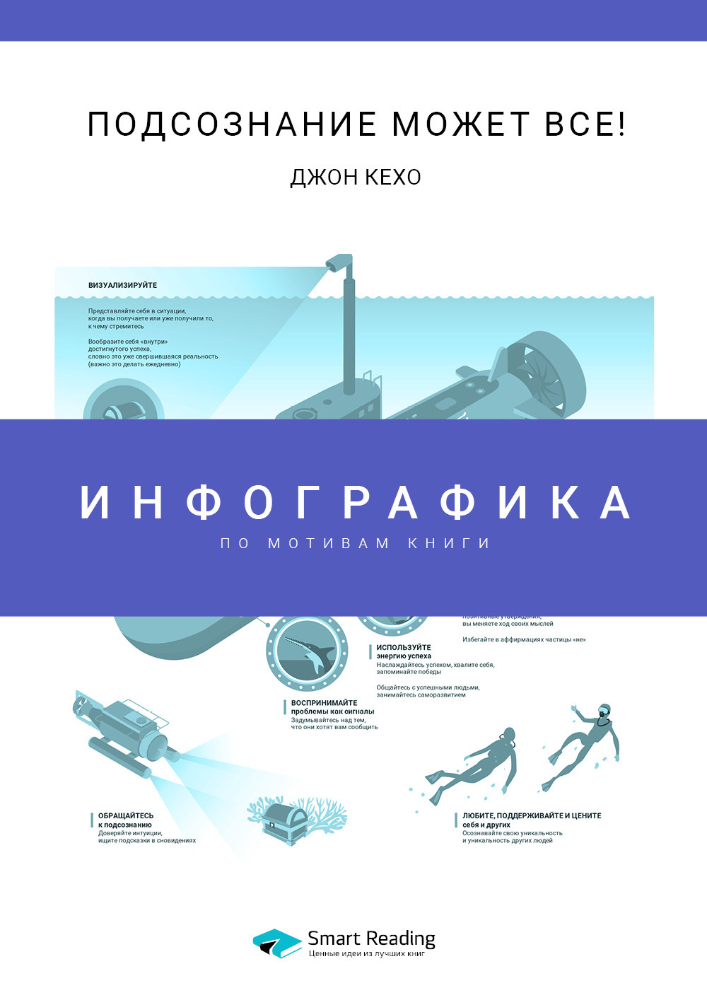 Обложка книги «Инфографика по книге: Подсознание может всё! Джон Кехо»