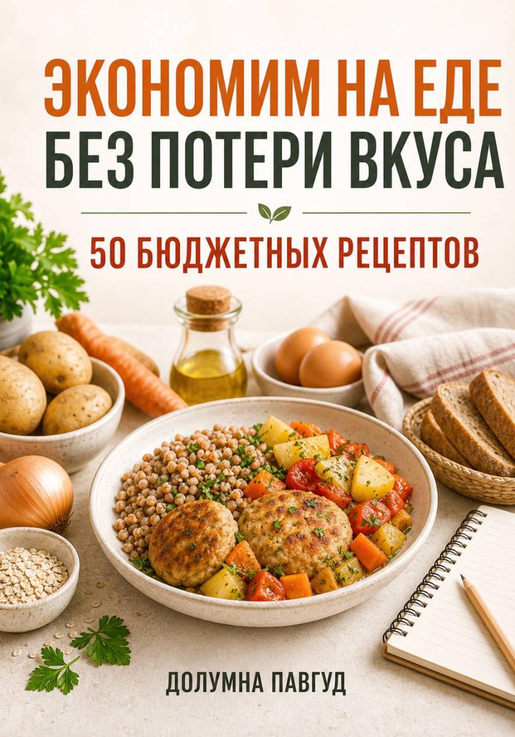 Обложка книги «Экономим на еде без потери вкуса: 50 бюджетных рецептов»