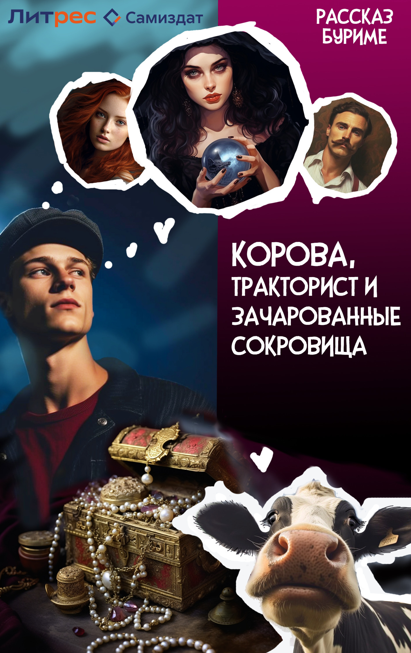 Обложка книги «Корова, тракторист и зачарованные сокровища»