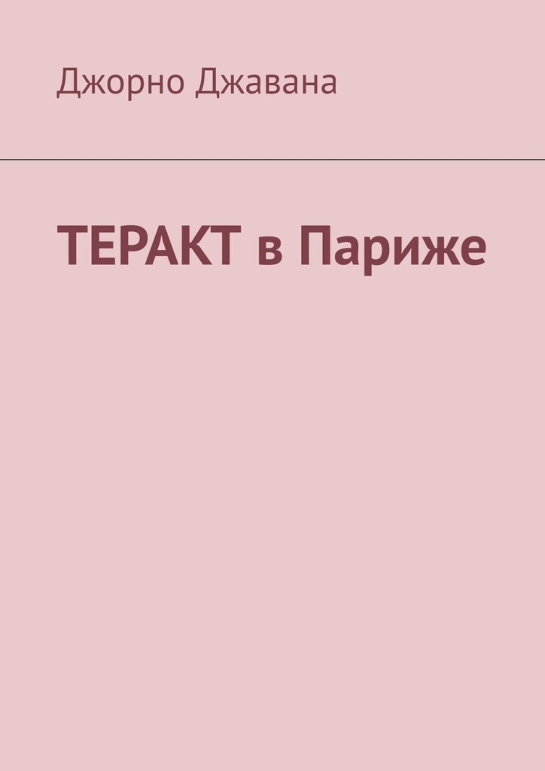Обложка книги «Теракт в Париже»
