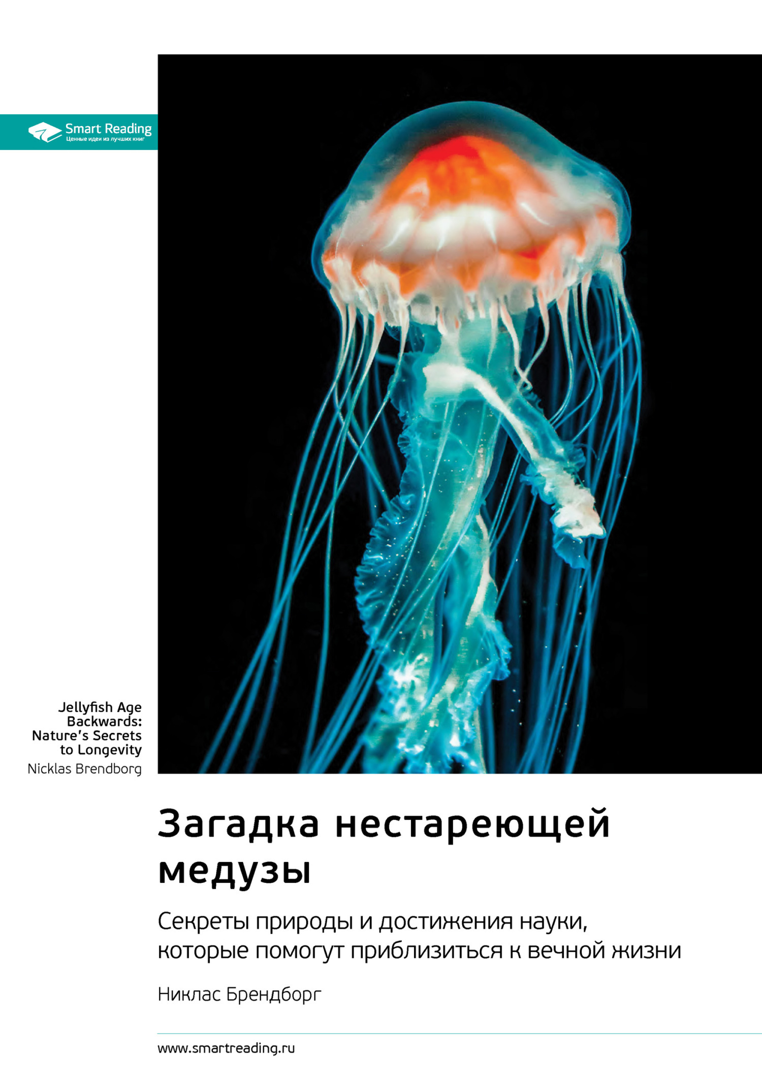 Обложка книги «Загадка нестареющей медузы. Секреты природы и достижения науки, которые помогут приблизиться к вечной жизни. Никлас Брендборг. Саммари»