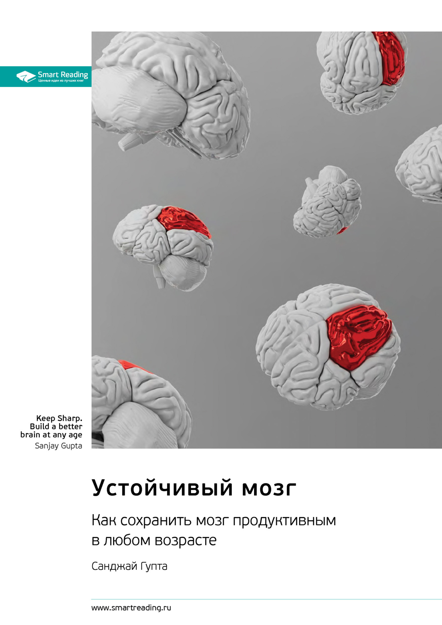 Обложка книги «Устойчивый мозг. Как сохранить мозг продуктивным в любом возрасте. Санджай Гупта. Саммари»
