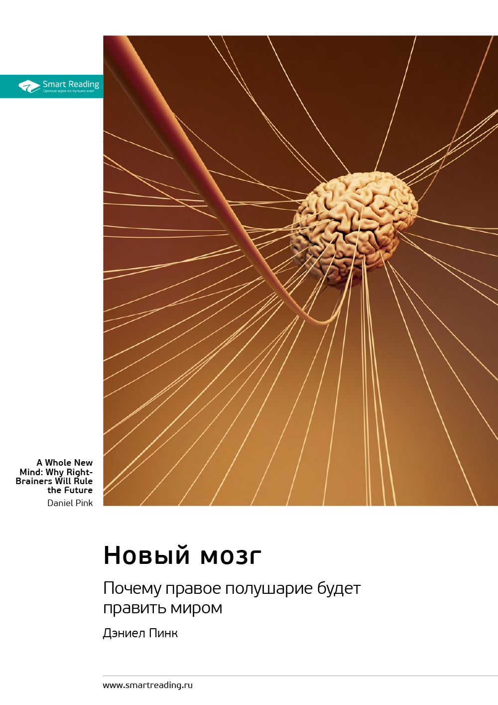 Обложка книги «Новый мозг. Почему правое полушарие будет править миром. Дэниел Пинк. Саммари»