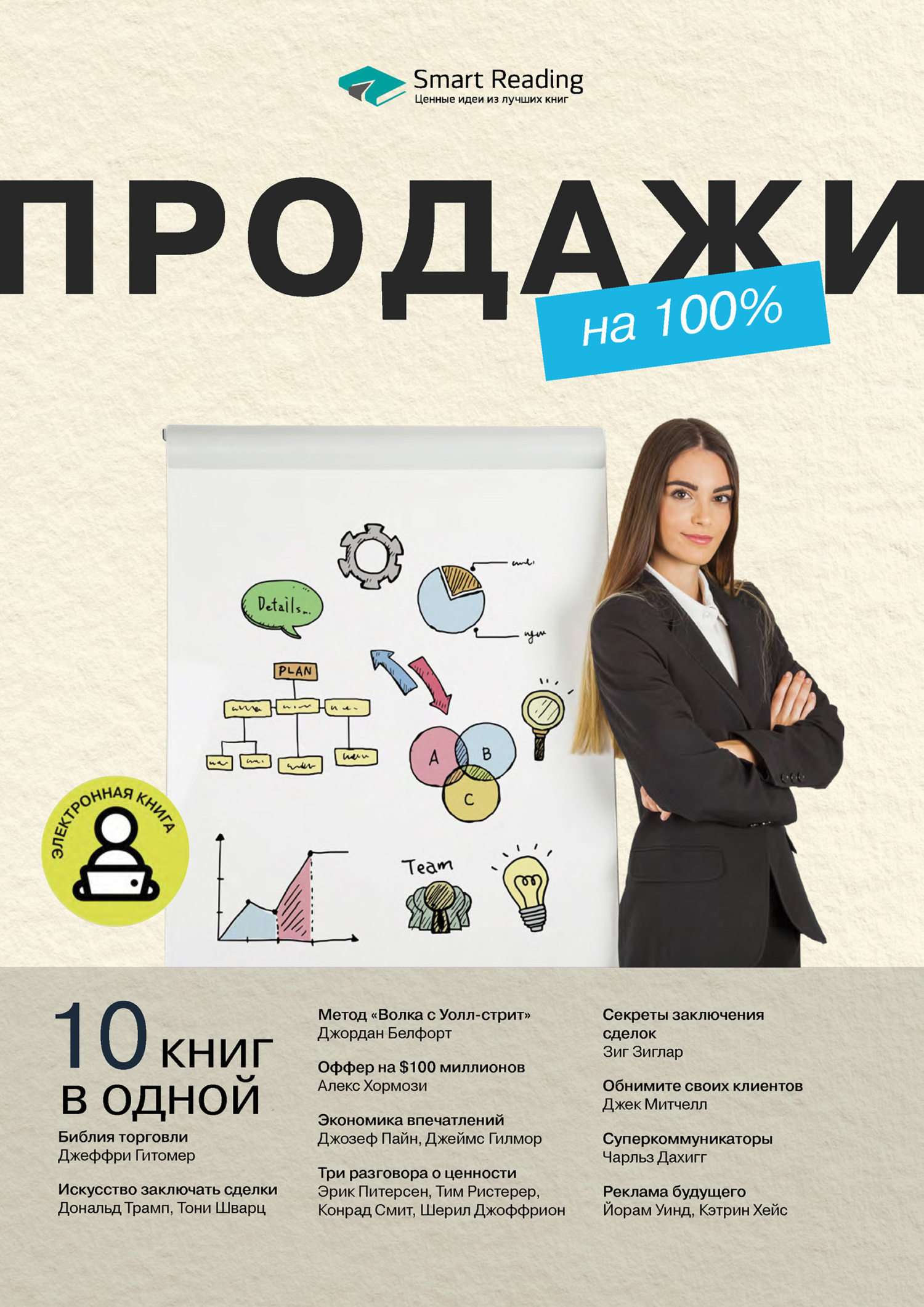 Обложка книги «Продажи на 100%. 10 книг в одной»
