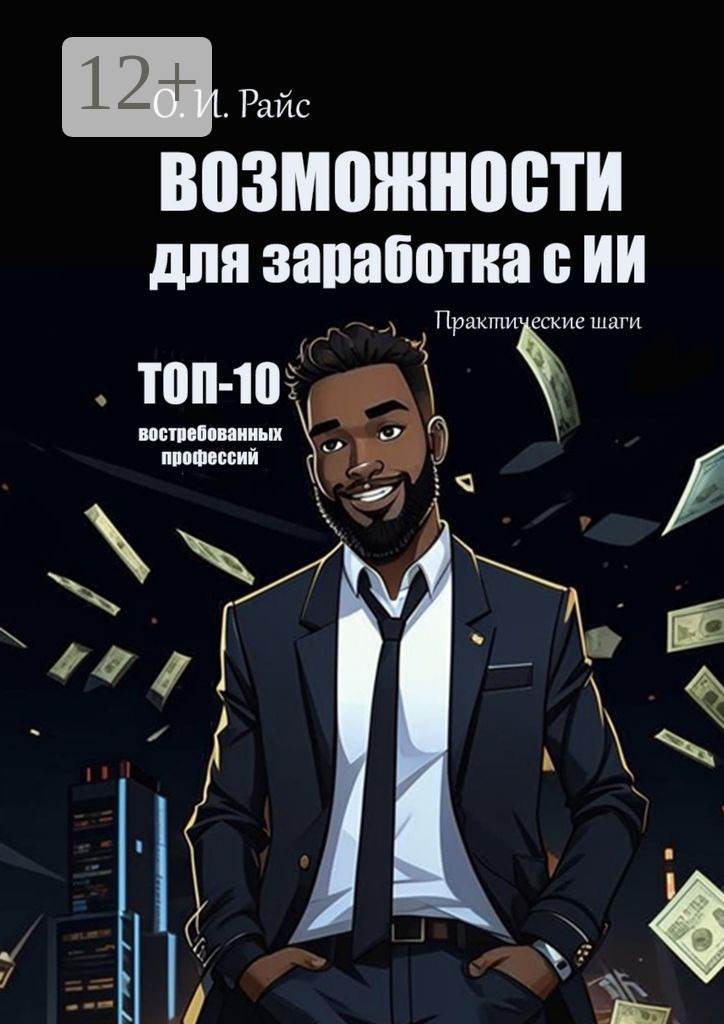 Обложка книги «Возможности для заработка с ИИ. Практические шаги. Топ-10 востребованных профессий»
