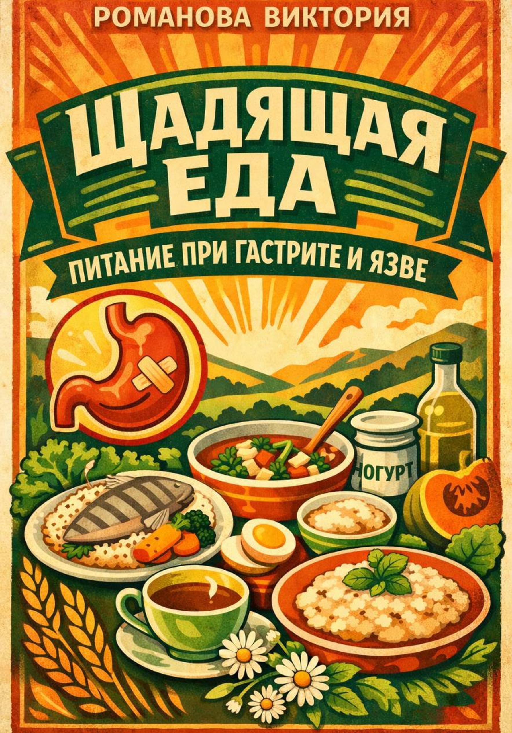 Обложка книги «Щадящая еда: питание при гастрите и язве»