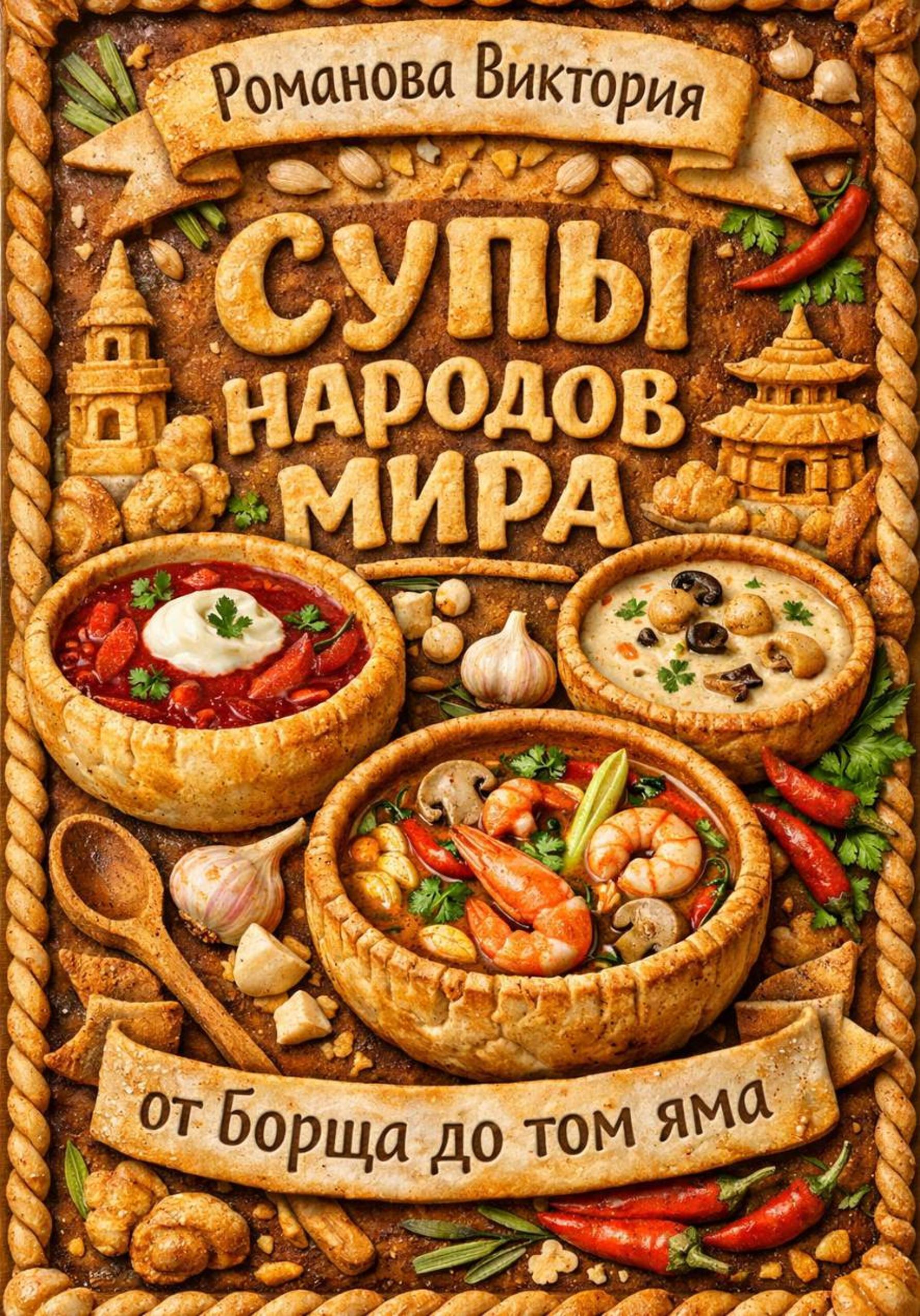 Обложка книги «Супы народов мира: от борща до том яма»
