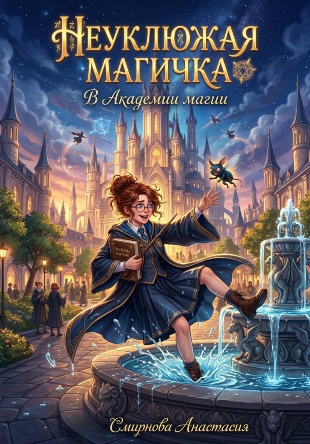 Обложка книги «Неуклюжая магичка, в академии магии.»