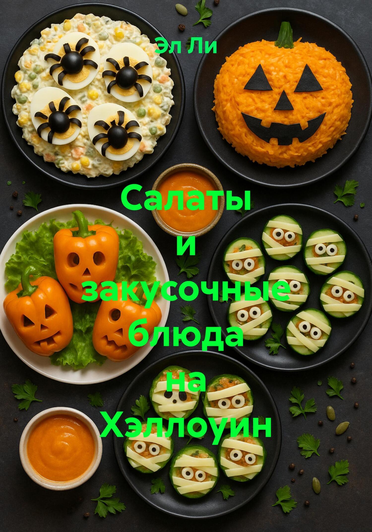 Обложка книги «Салаты и закусочные блюда на Хэллоуин»