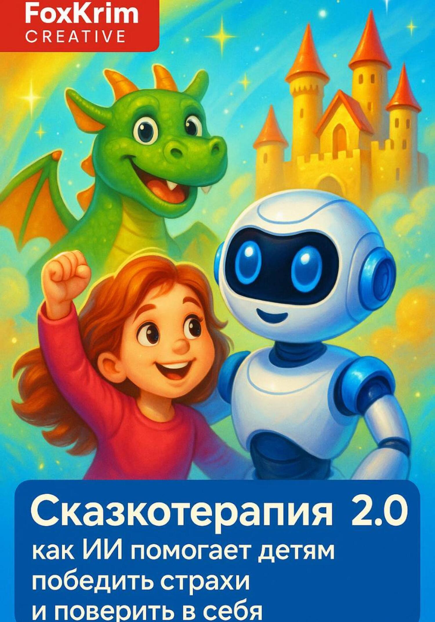 Обложка книги «Сказкотерапия 2.0: как ИИ помогает детям победить страхи и поверить в себя»