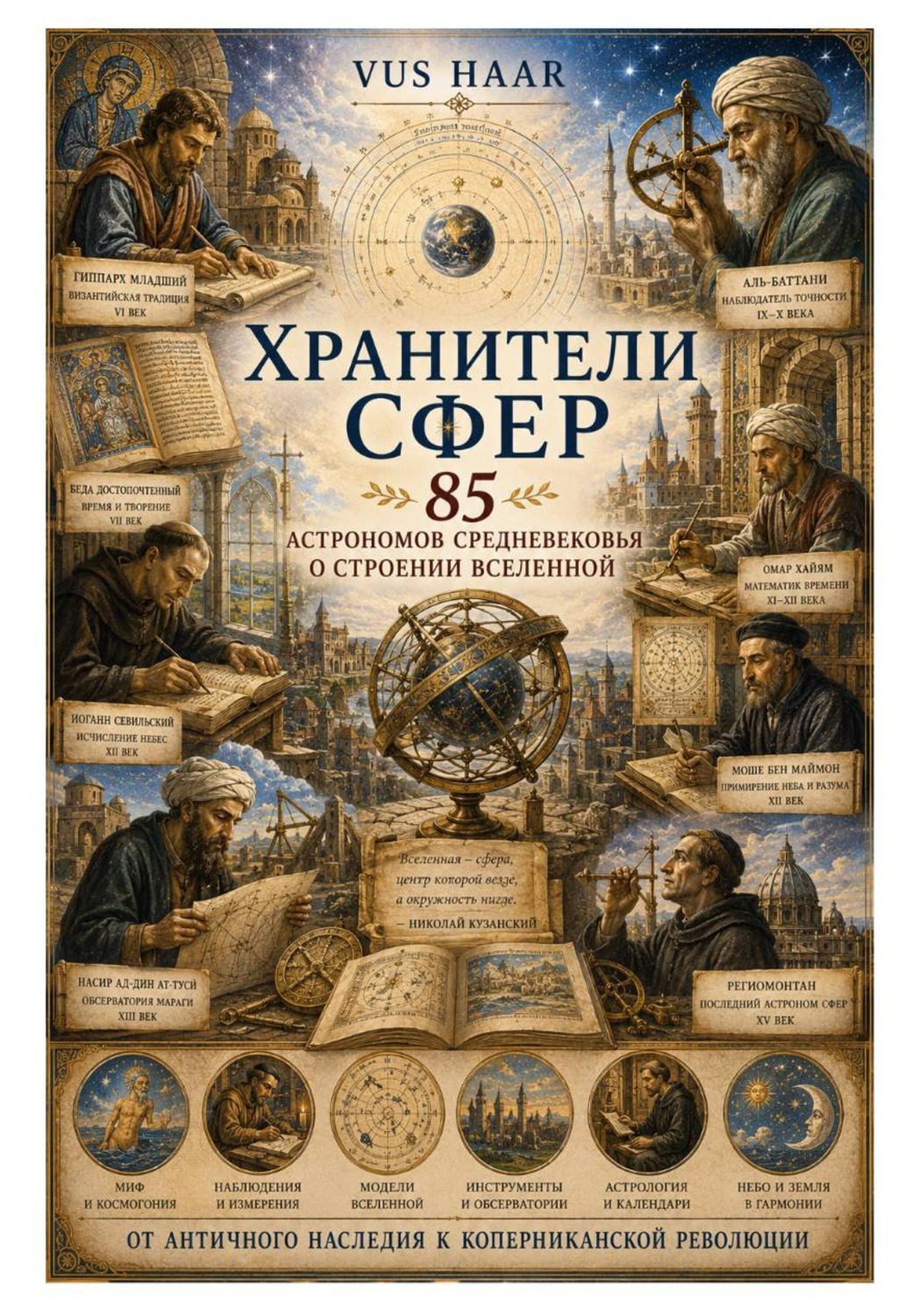 Обложка книги «Хранители Сфер. 85 Астрономов средневековья о строении Вселенной»