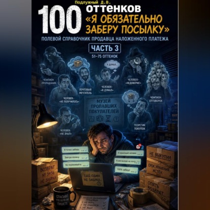 Обложка книги «100 оттенков «Я обязательно заберу посылку». Полевой справочник продавца наложенного платежа. Часть 3. 51-75 оттенок»