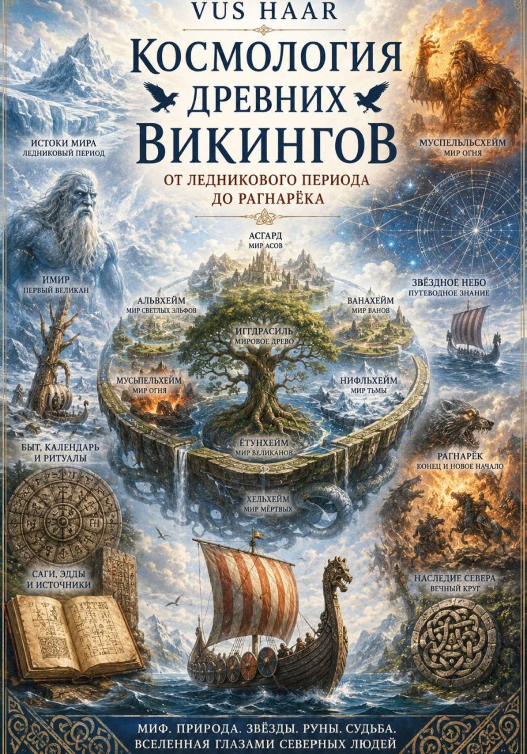 Обложка книги «Космология древних викингов от ледникового периода до Рагнарёка»