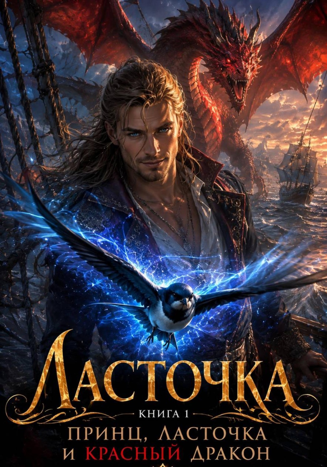 Обложка книги «Ласточка. Книга 1. Принц, Ласточка и Красный Дракон.=»