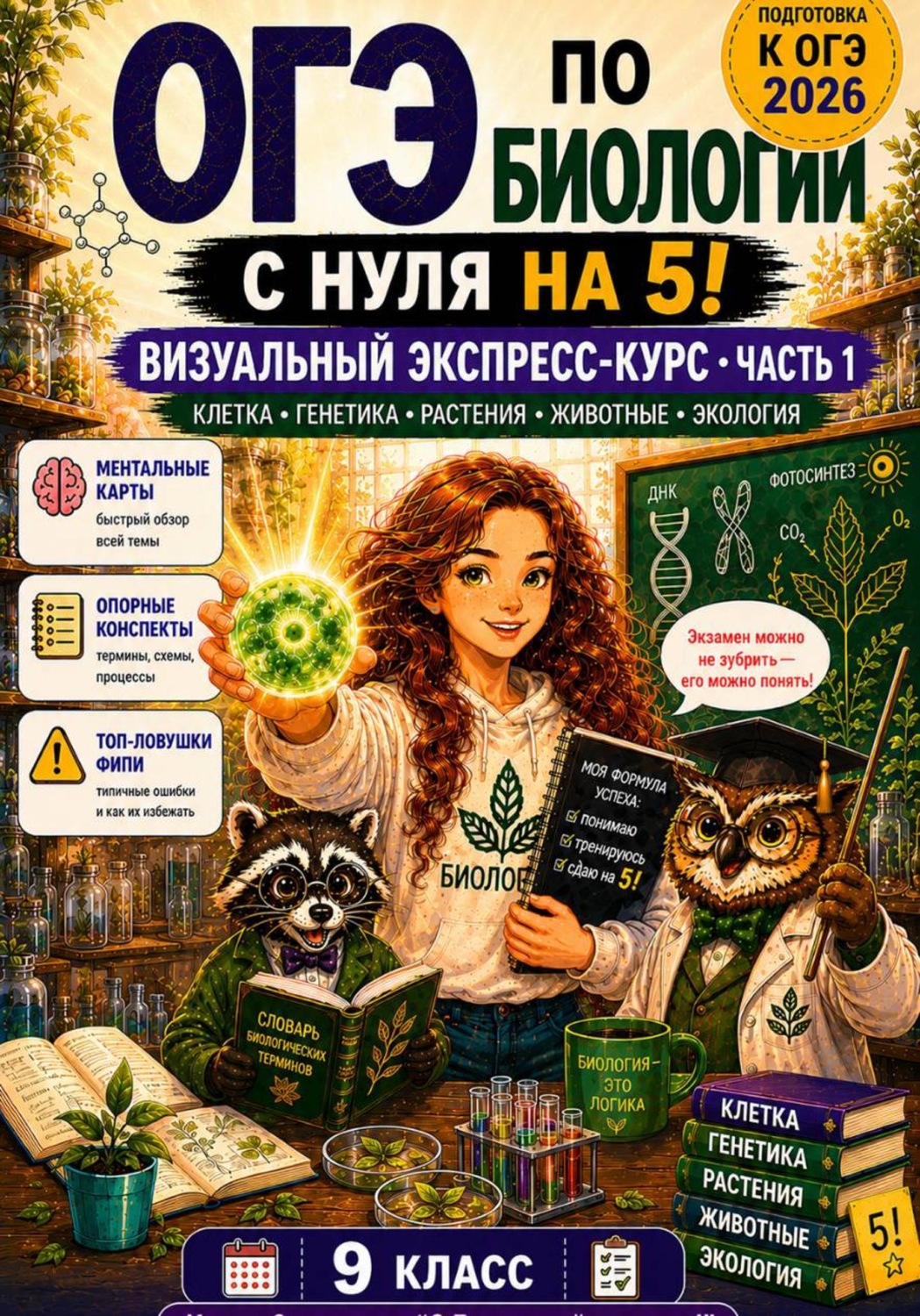 Обложка книги «ОГЭ. Биология с нуля на 5. Визуальный экспресс-курс. Часть 1.»