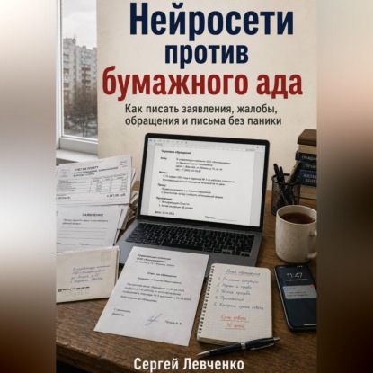 Обложка книги «Нейросети против бумажного ада [Как писать заявления, жалобы, обращения и письма без паники]»