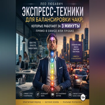 Обложка книги «Экспресс-техники для балансировки чакр, которые работают за 3 минуты прямо в офисе или пробке»