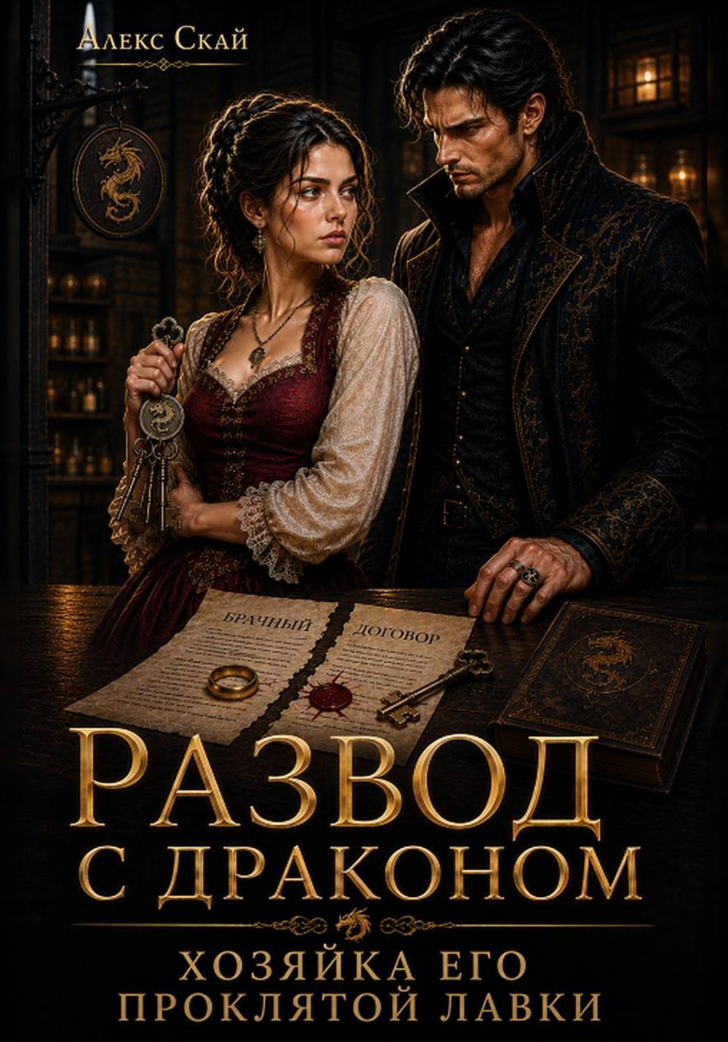 Обложка книги «Развод с драконом. Хозяйка его проклятой лавки»