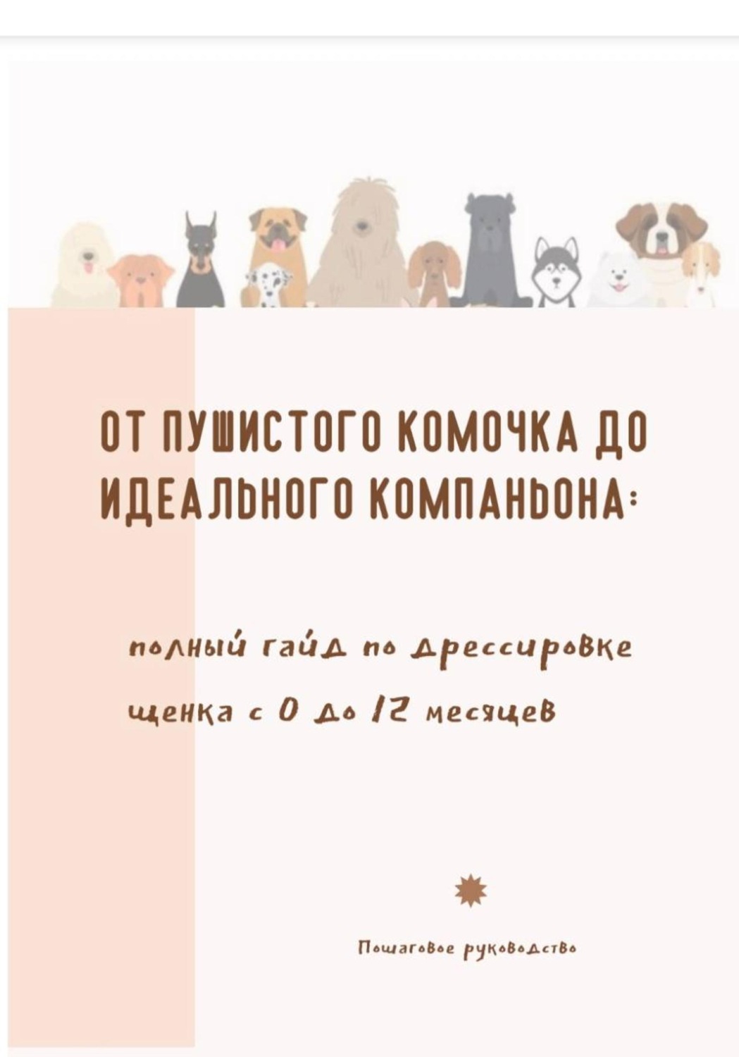 Обложка книги «От пушистого комочка до идеального компаньона. Полный гайд по дрессировке щенка с 0 до 12 месяцев»