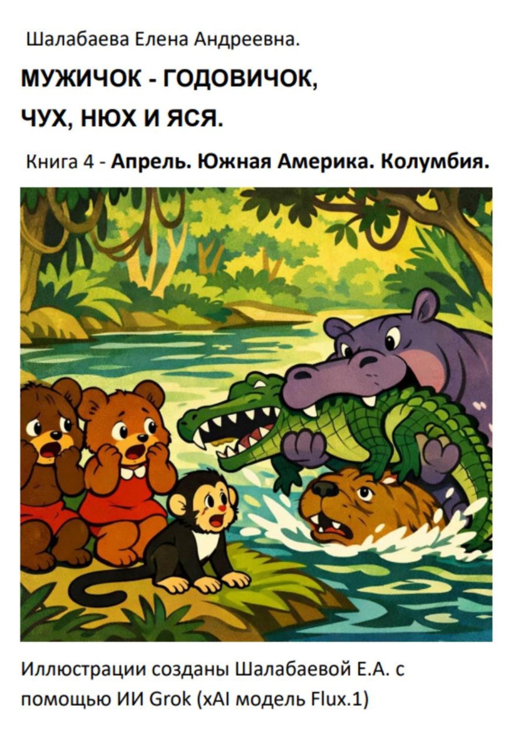 Обложка книги «Мужичок-годовичок, Чух, Нюх и Яся. Книга 4. Апрель. Южная Америка. Колумбия»