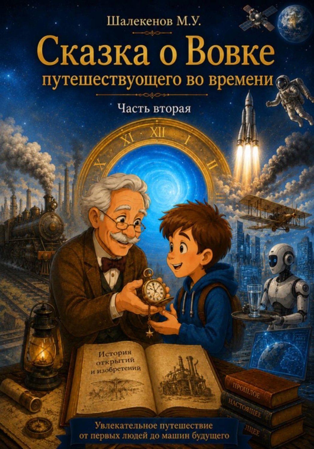 Обложка книги «Сказка о Вовке путешествующего во времени. Часть 2. История открытий и изобретений»